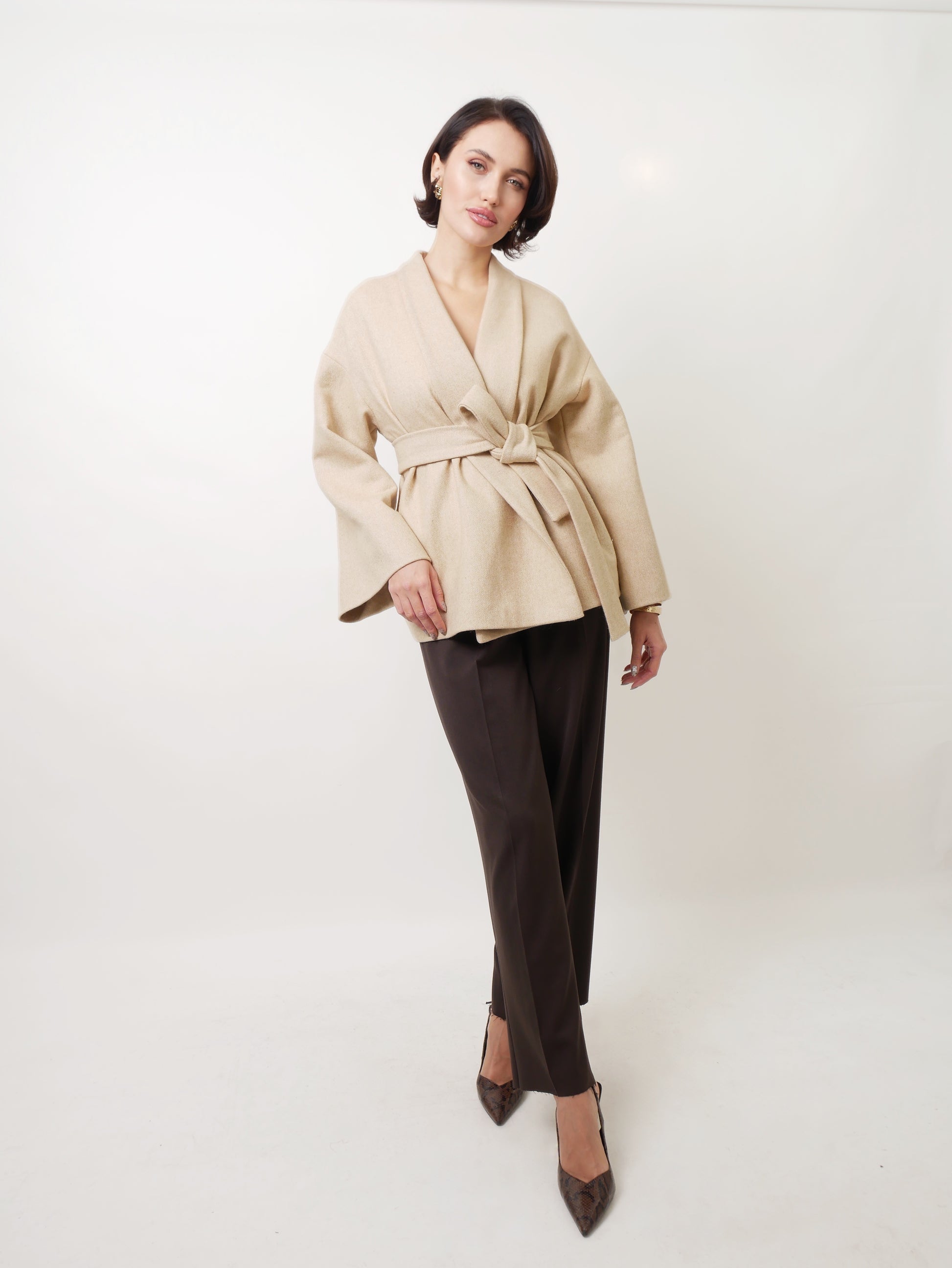 Kabát "Kimono" light camel