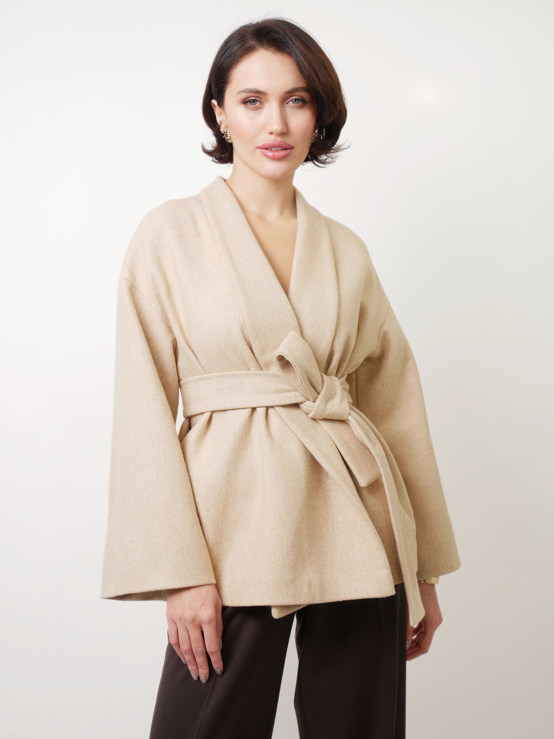 Kabát "Kimono" light camel