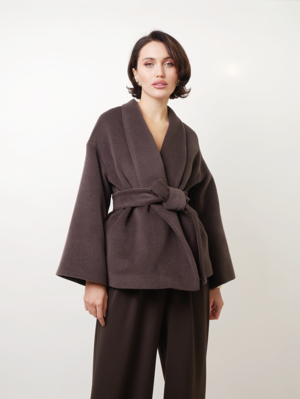 Kabát "Kimono" taupe