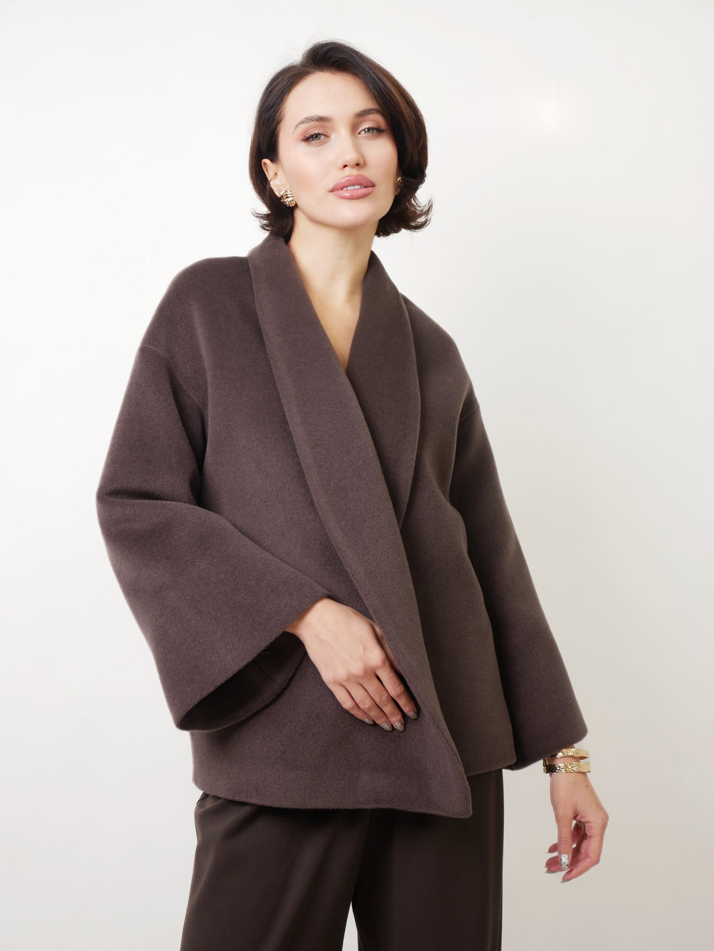 Kabát "Kimono" taupe