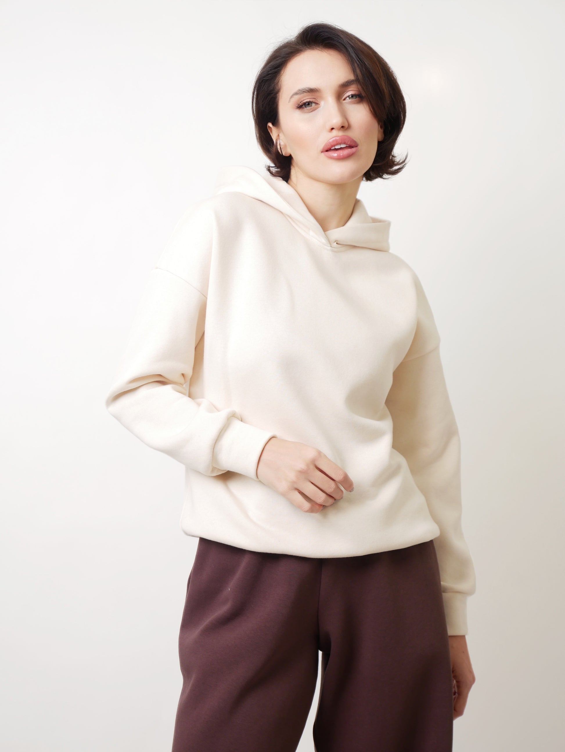 Teplákové kalhoty "Straight" dark chocolate