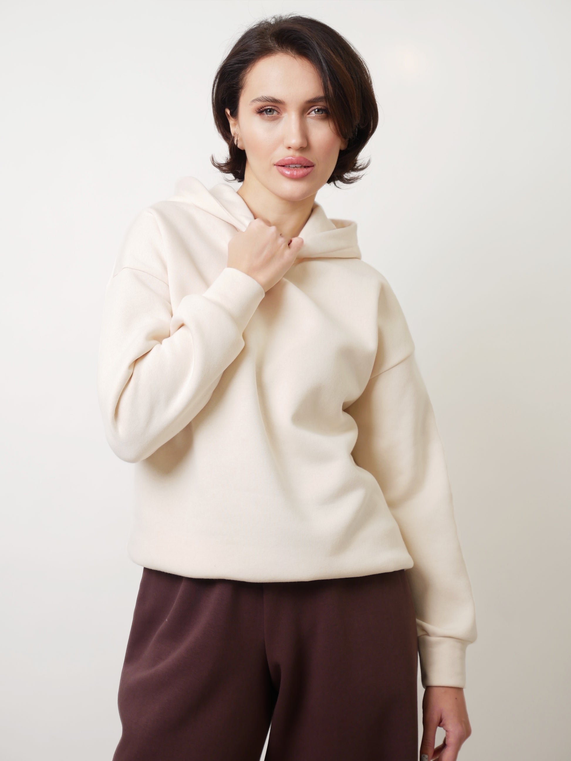 Teplákové kalhoty "Straight" dark chocolate