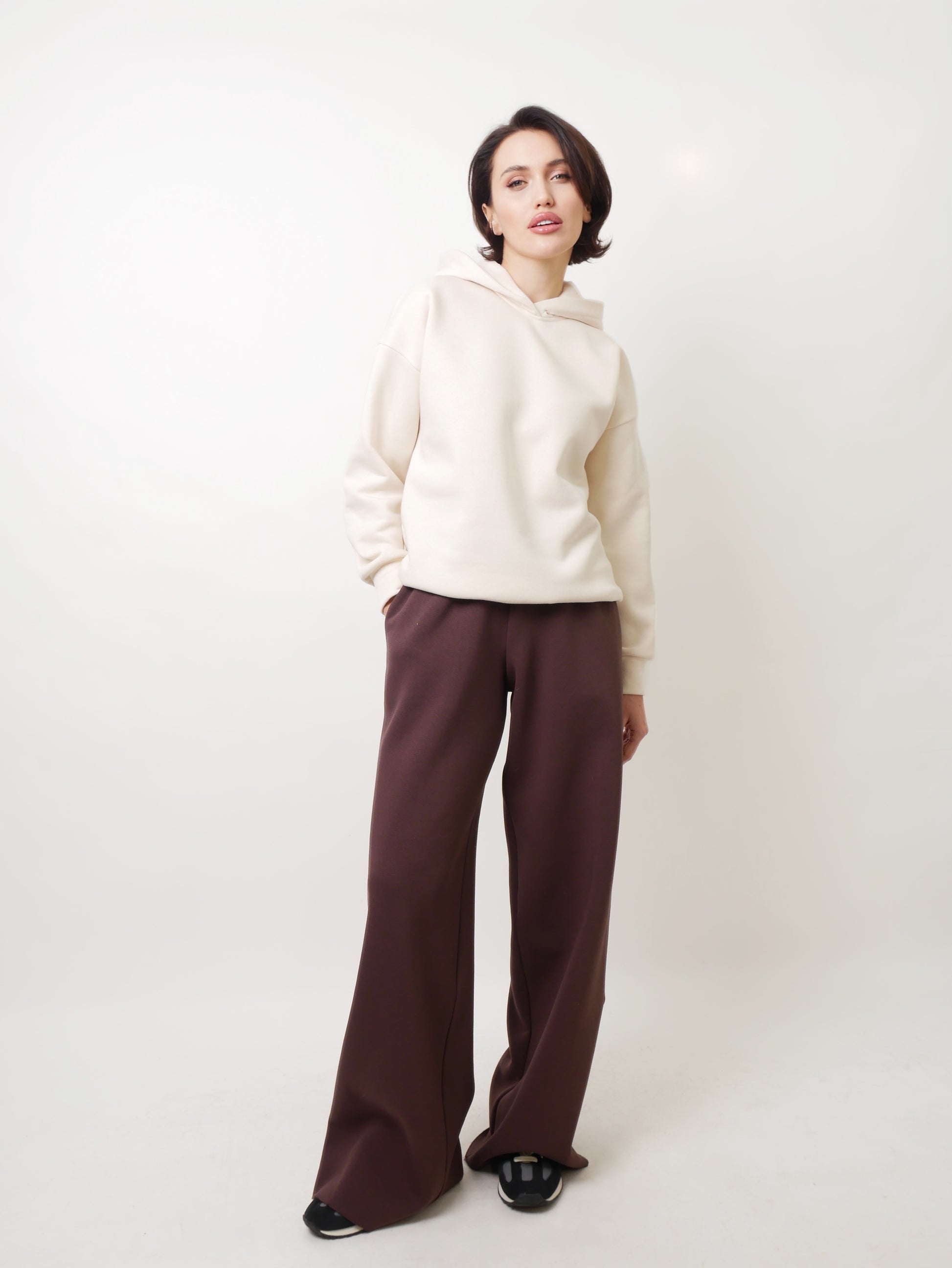 Teplákové kalhoty "Straight" dark chocolate