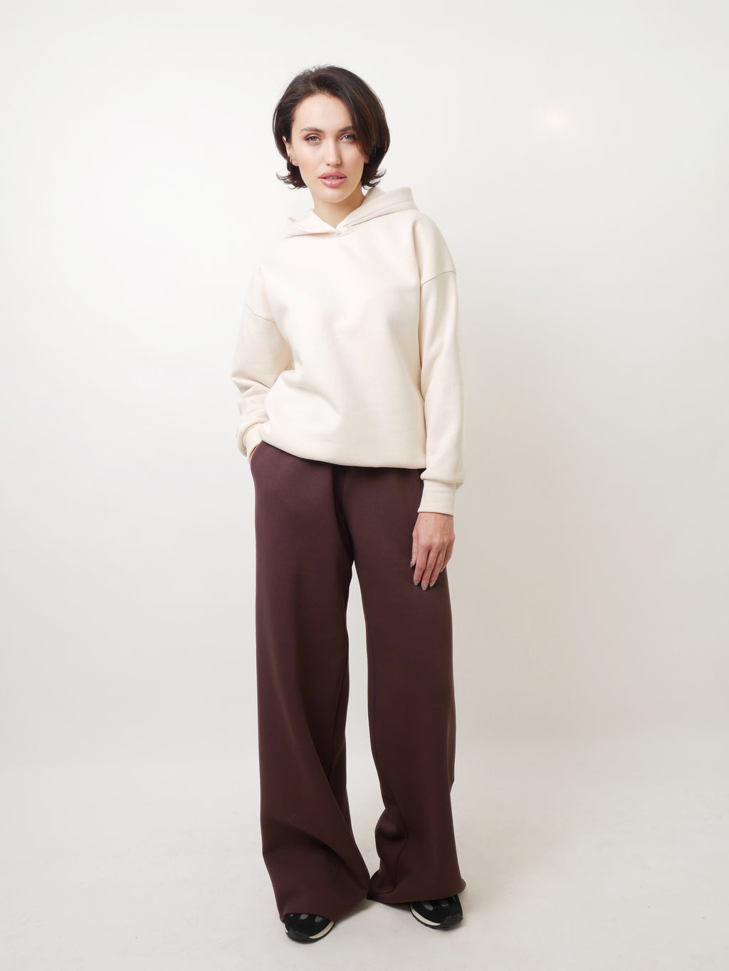 Teplákové kalhoty "Straight" dark chocolate