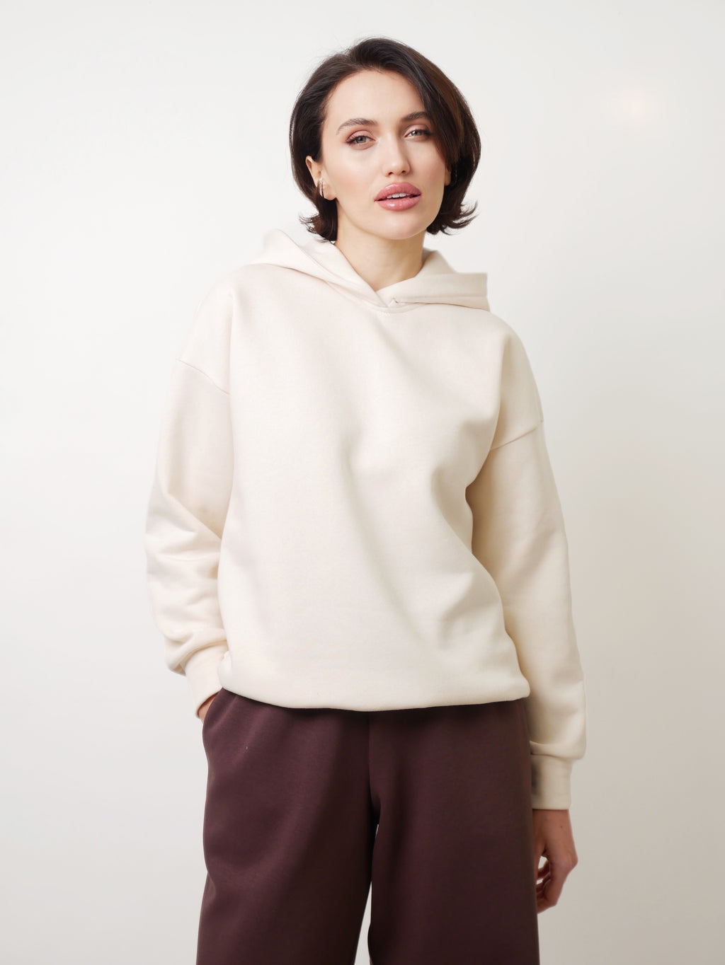 Mikina s kapucí egg shell