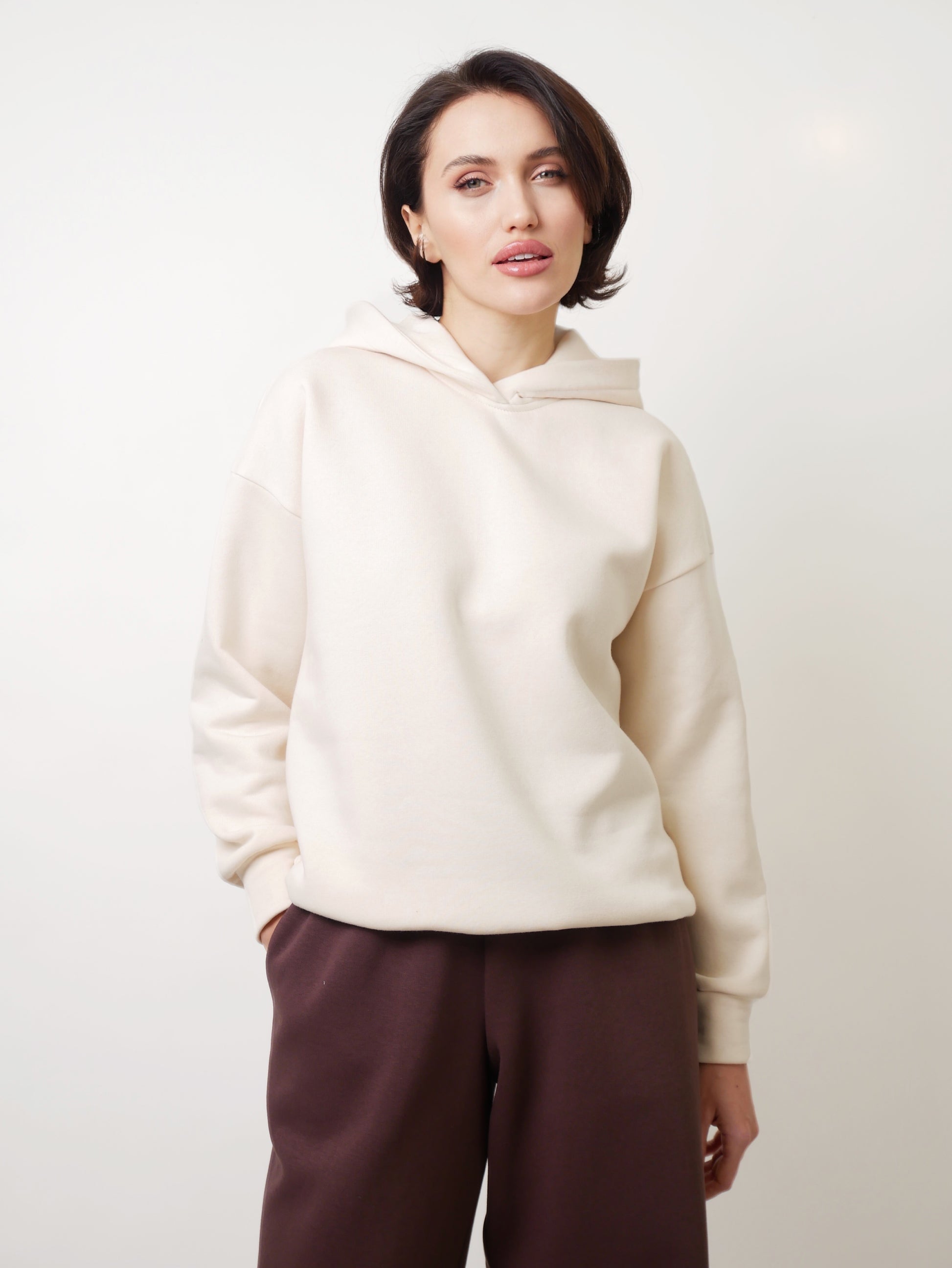 Teplákové kalhoty "Straight" dark chocolate