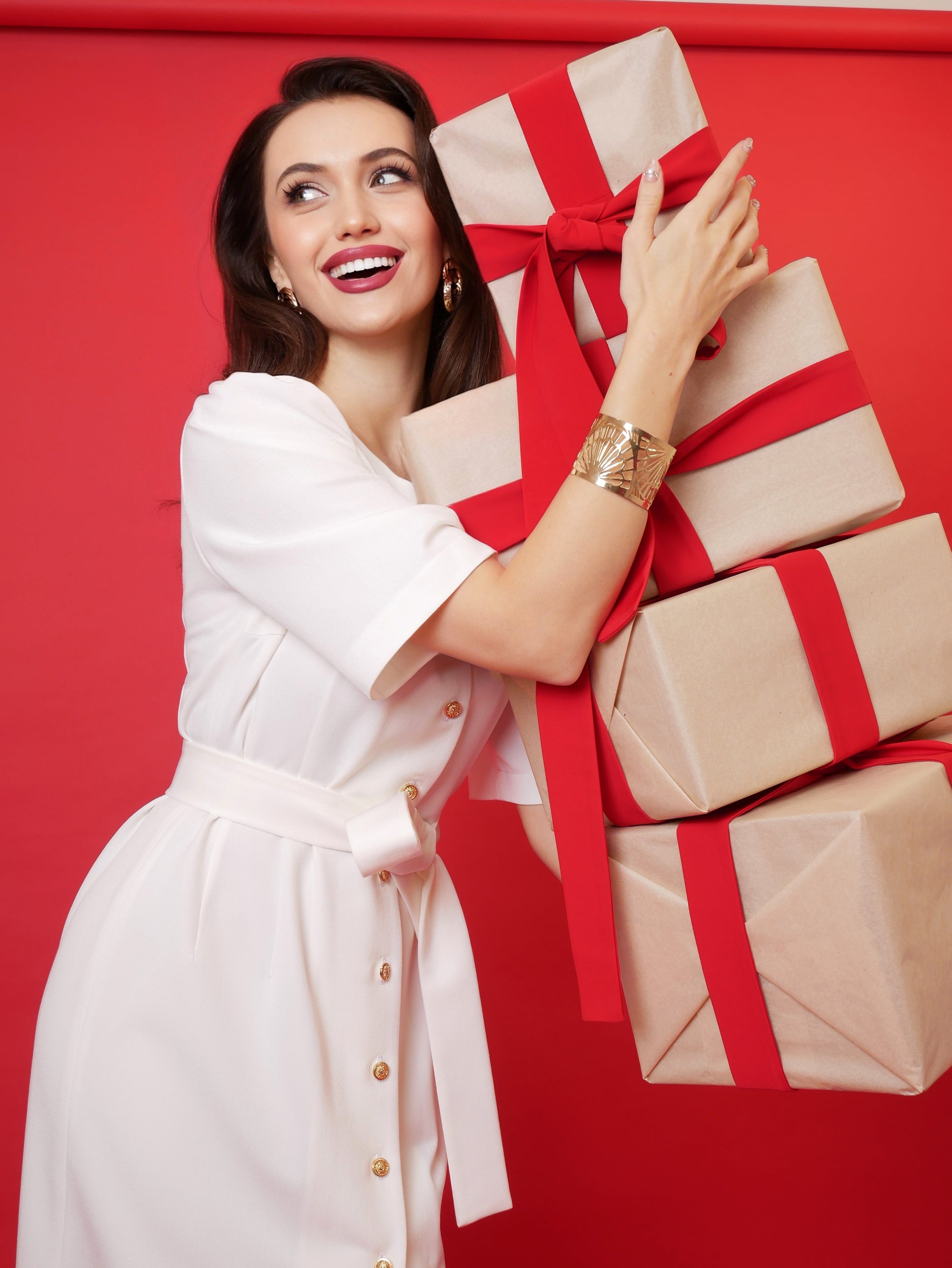 Midi šaty s knoflíky ecru