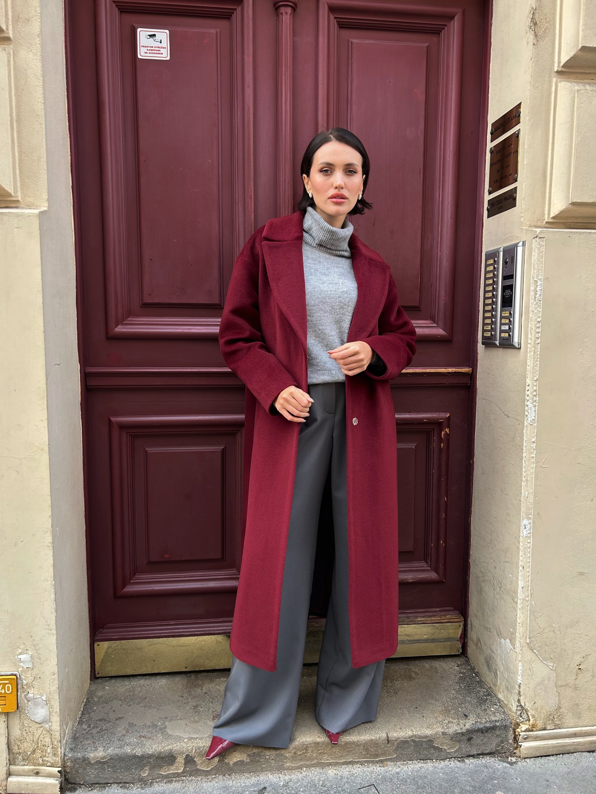 Kabát "Oversized" bordo