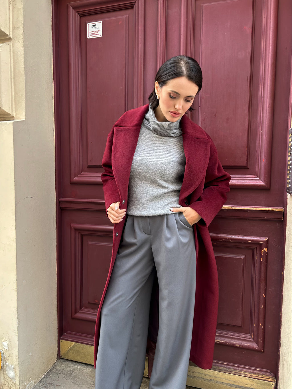 Kabát "Oversized" bordo