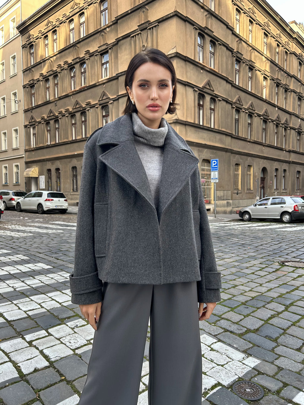 Kalhoty "Wide" asfalt