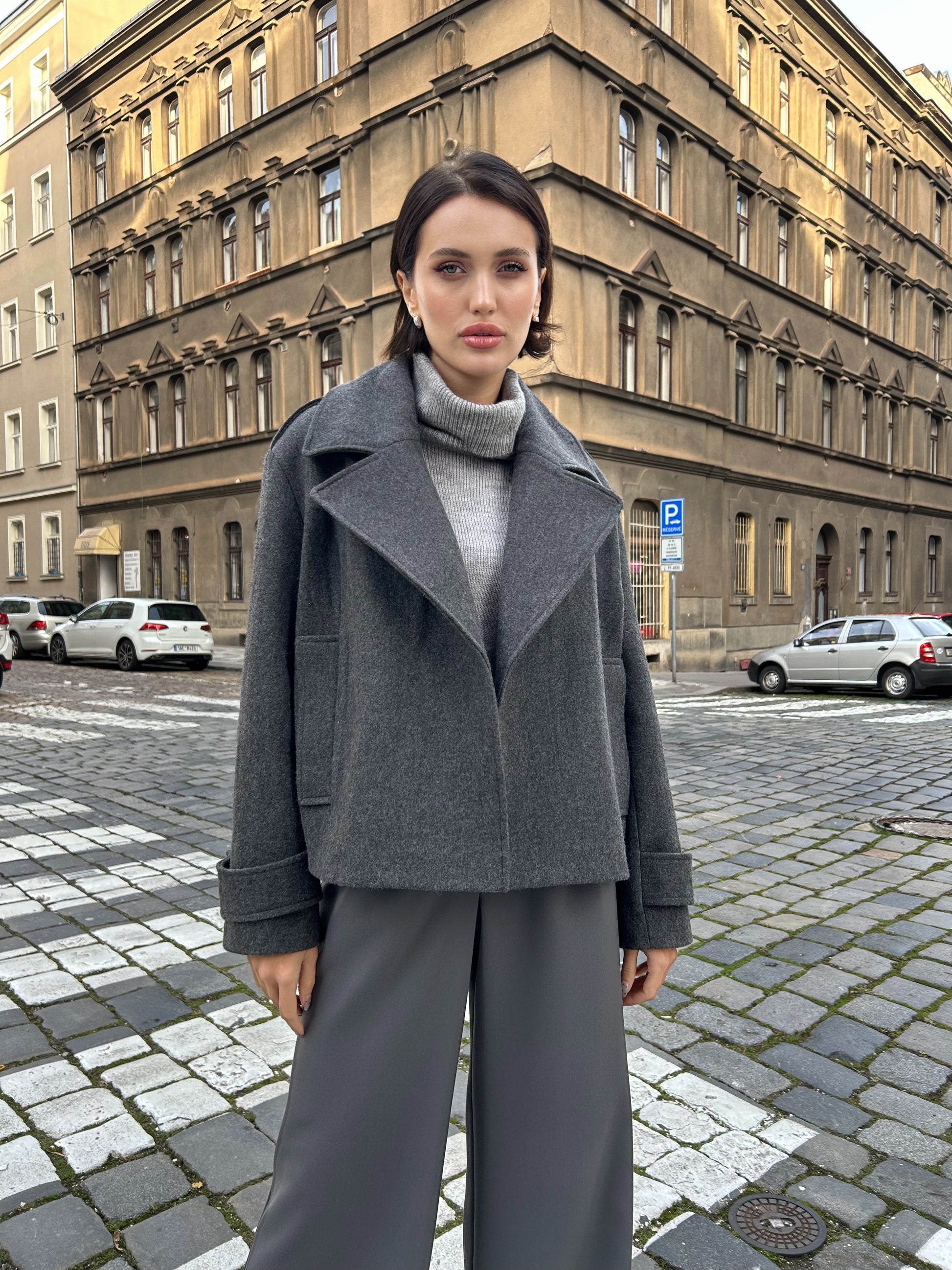 Kalhoty "Wide" asfalt