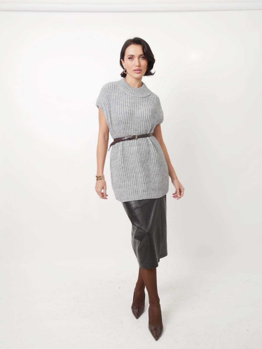 Vesta "Knitted" grey