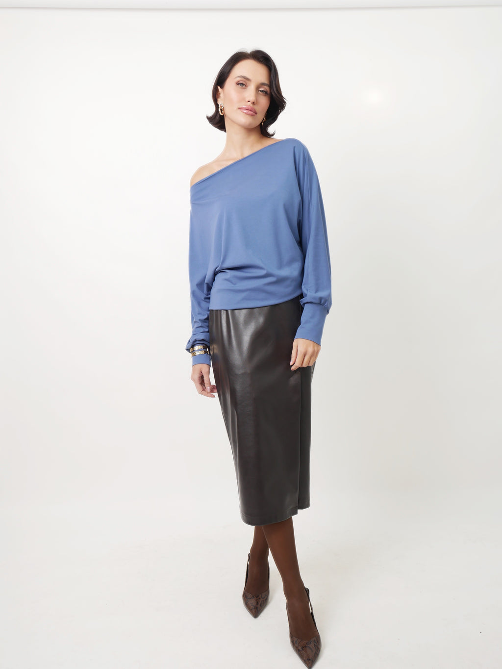 Sukně "Eco leather" dark chocolate