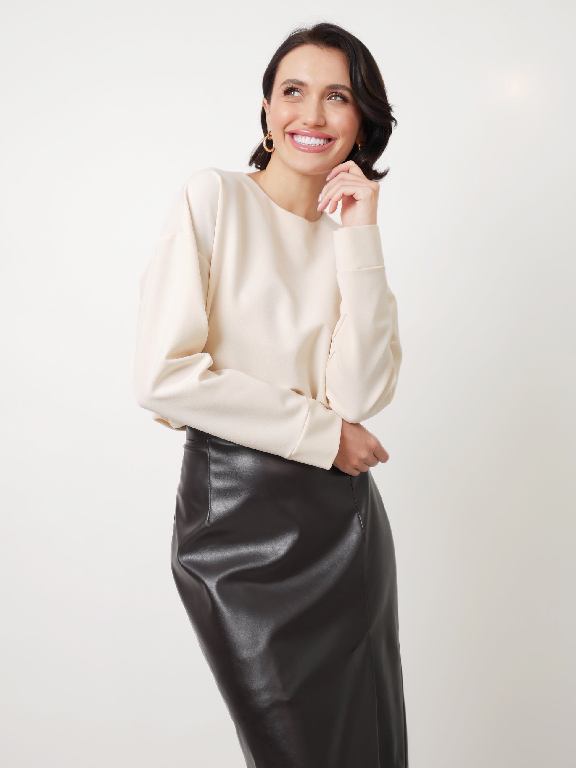 Sukně "Eco leather" dark chocolate