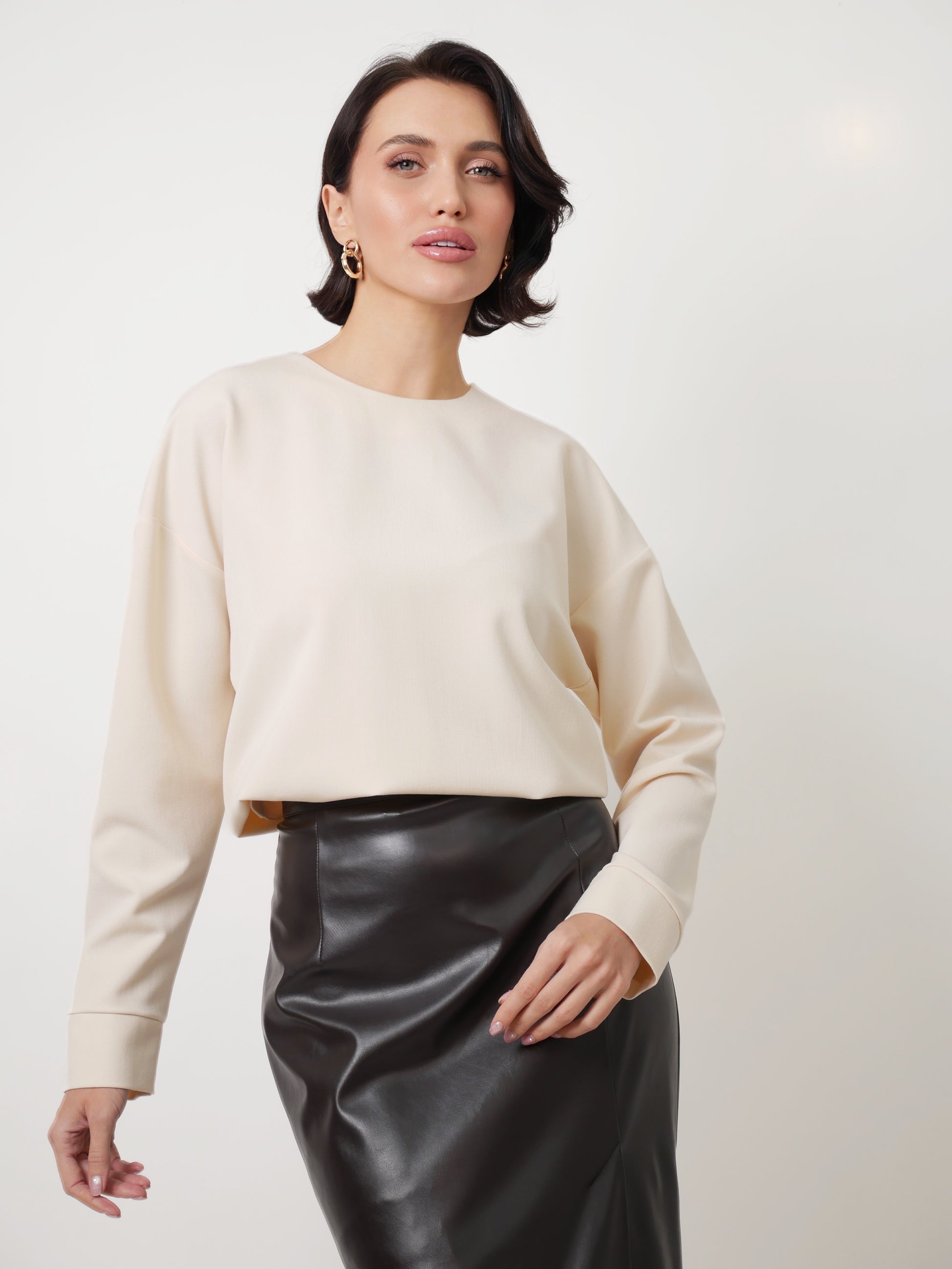 Sukně "Eco leather" dark chocolate