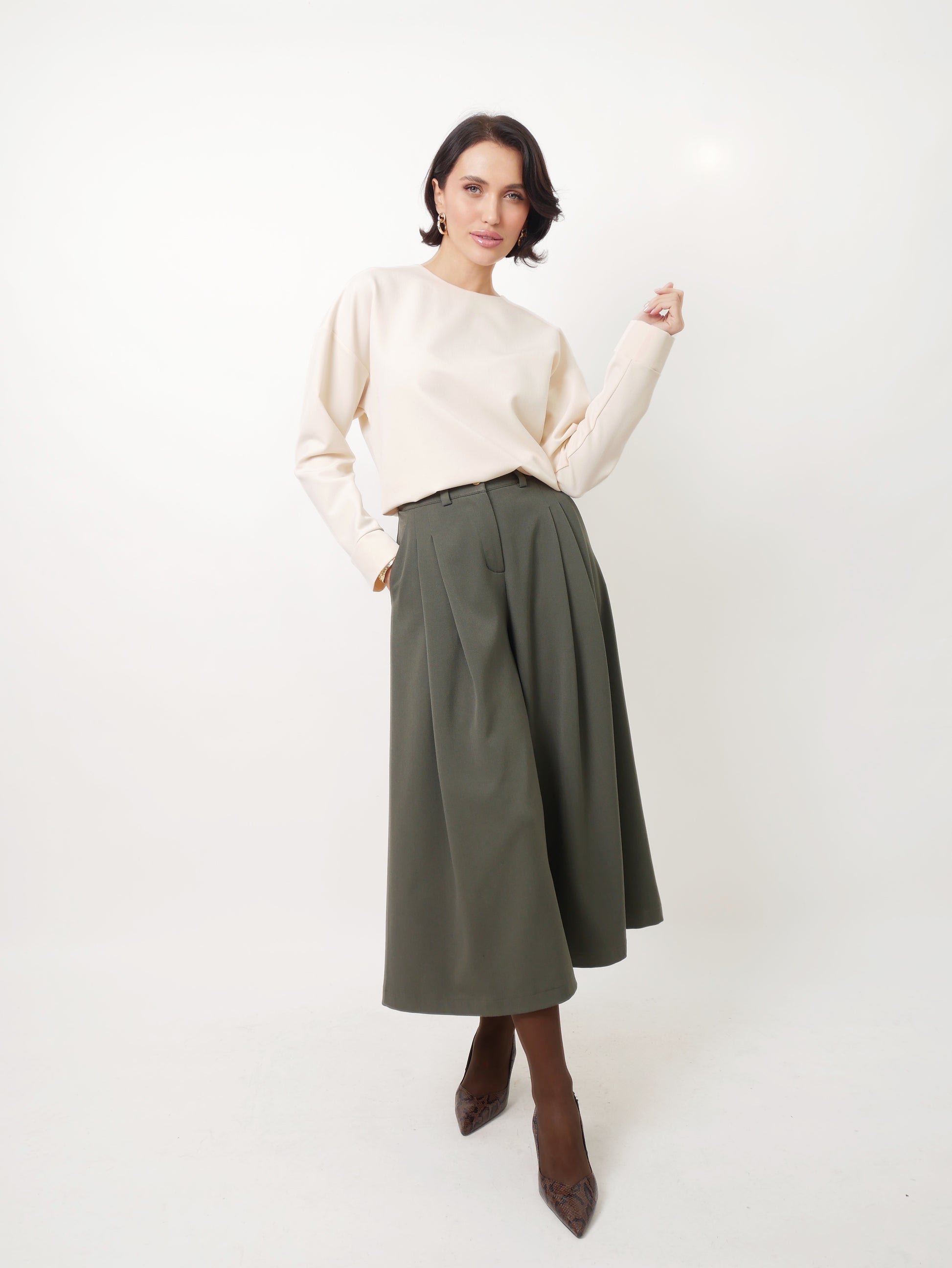 Kalhotová sukně "Khaki"