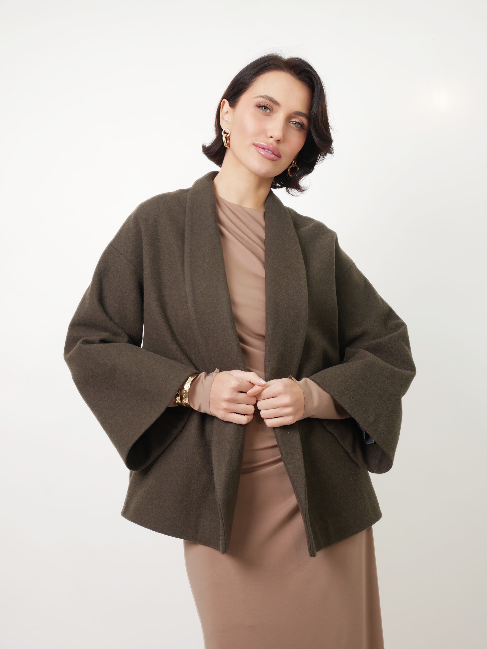 Kabát "Kimono" khaki