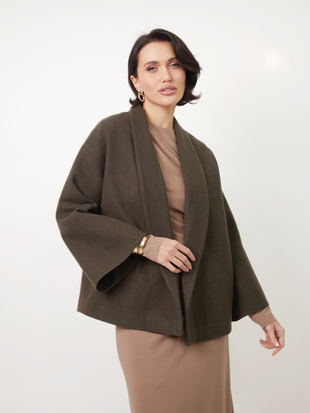 Kabát "Kimono" khaki