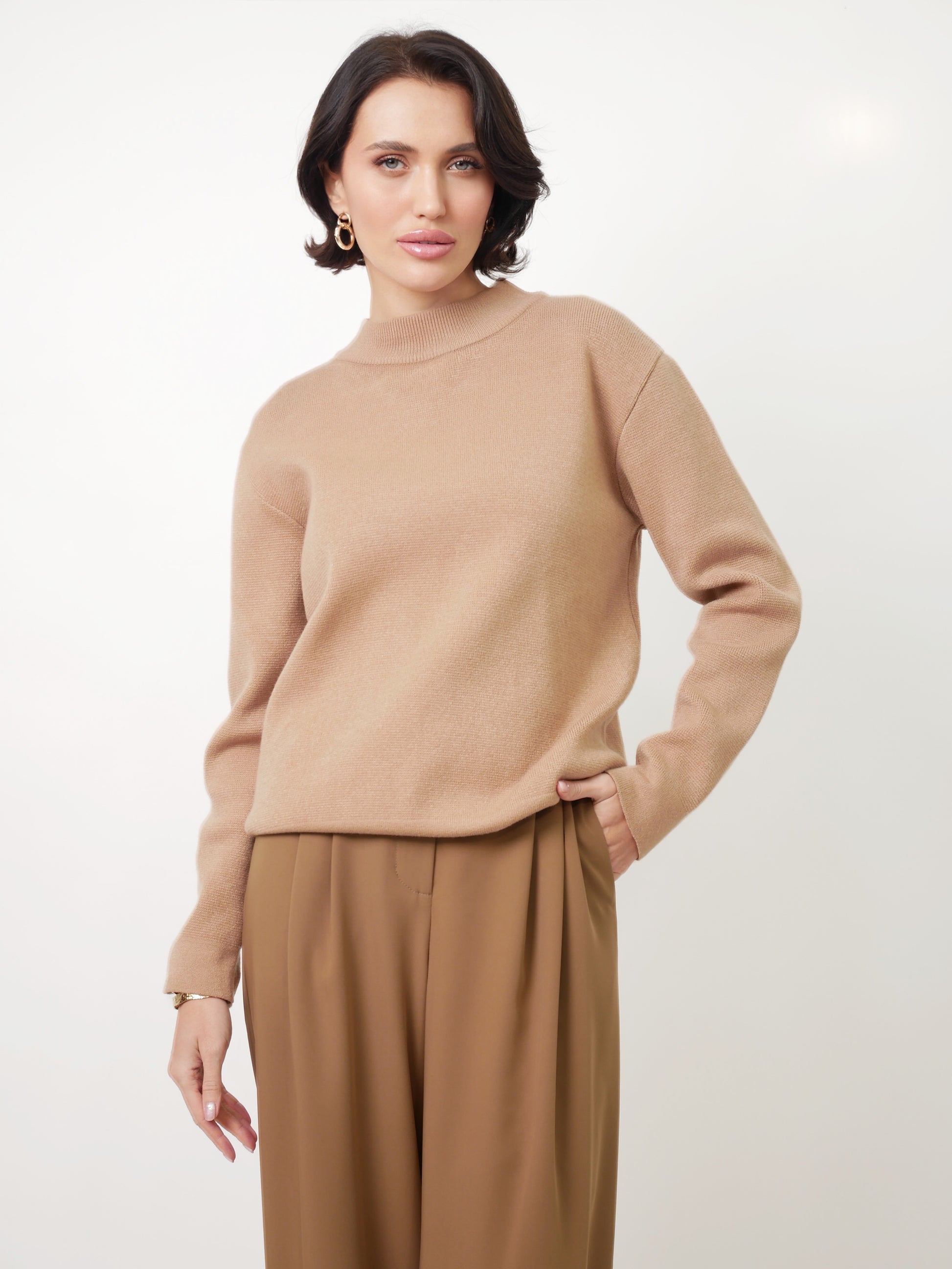 Kalhoty "Pallazzo" taupe