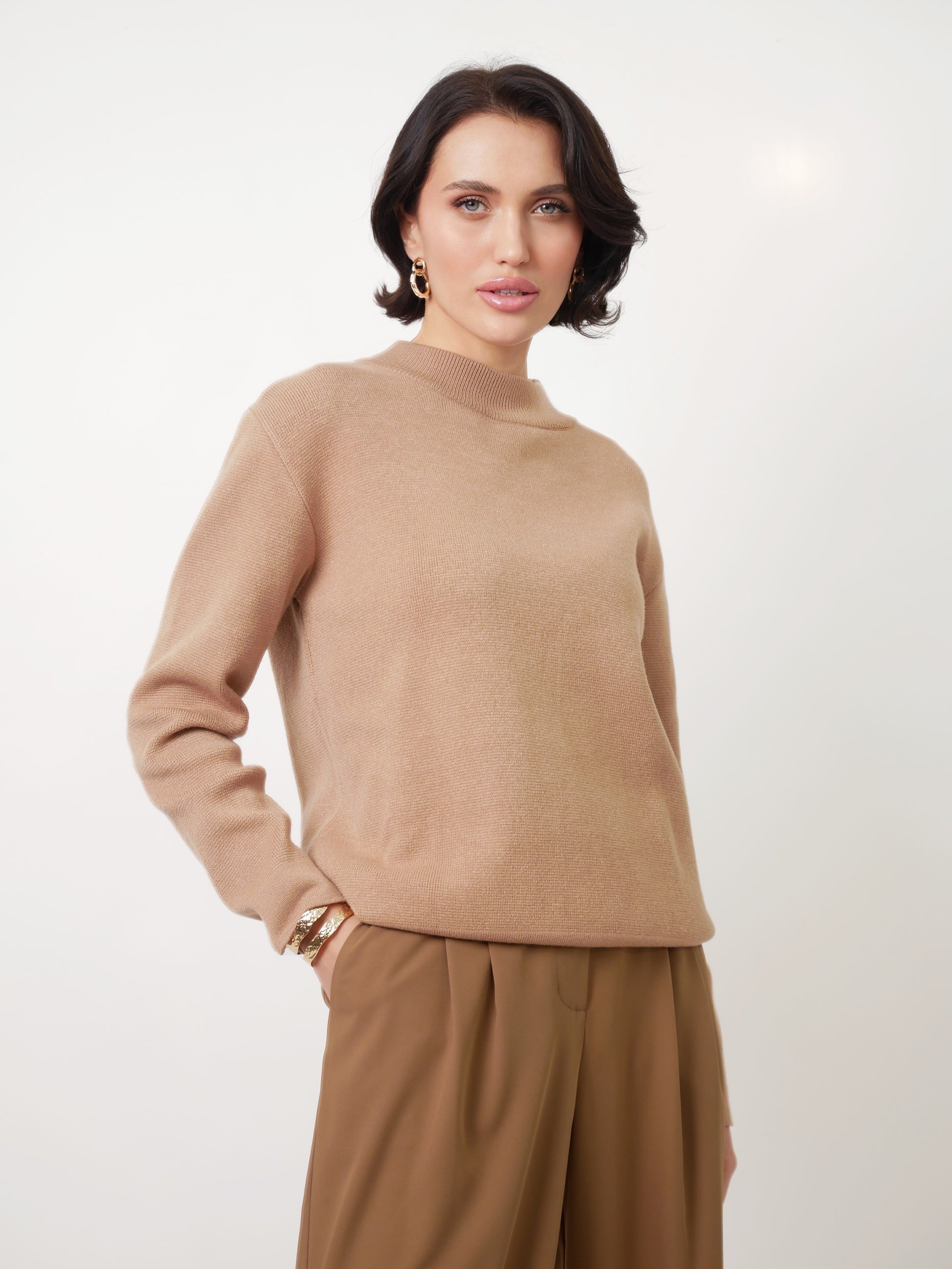 Kalhoty "Pallazzo" taupe