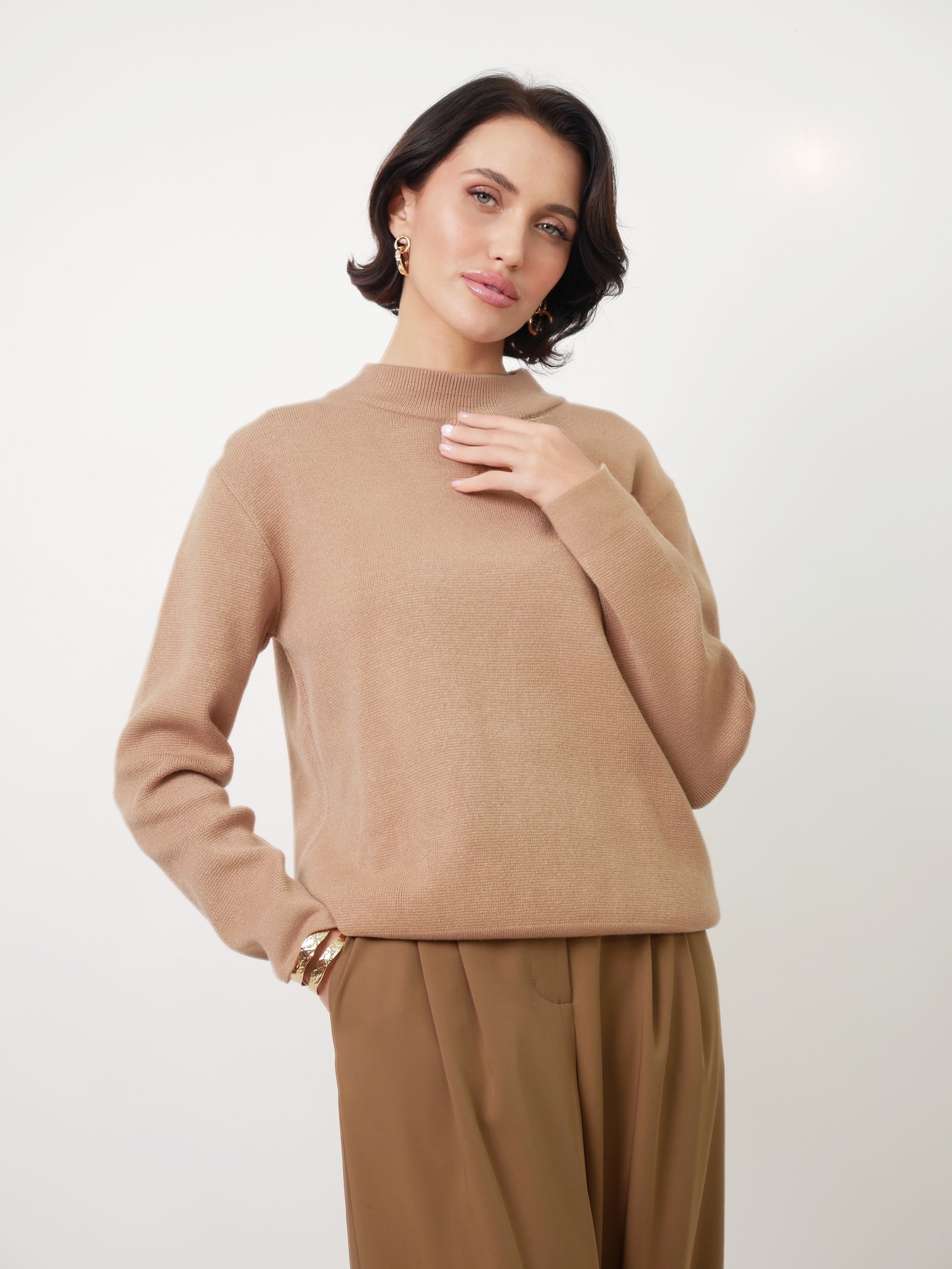 Kalhoty "Pallazzo" taupe