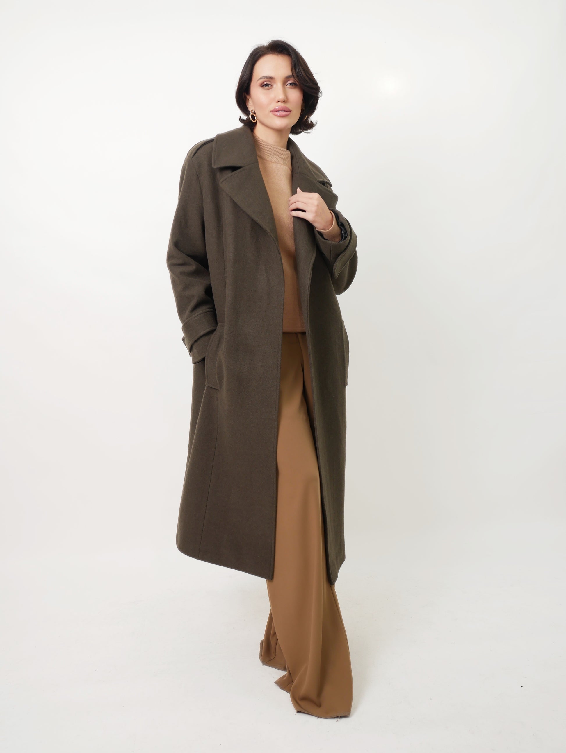 Kalhoty "Pallazzo" taupe