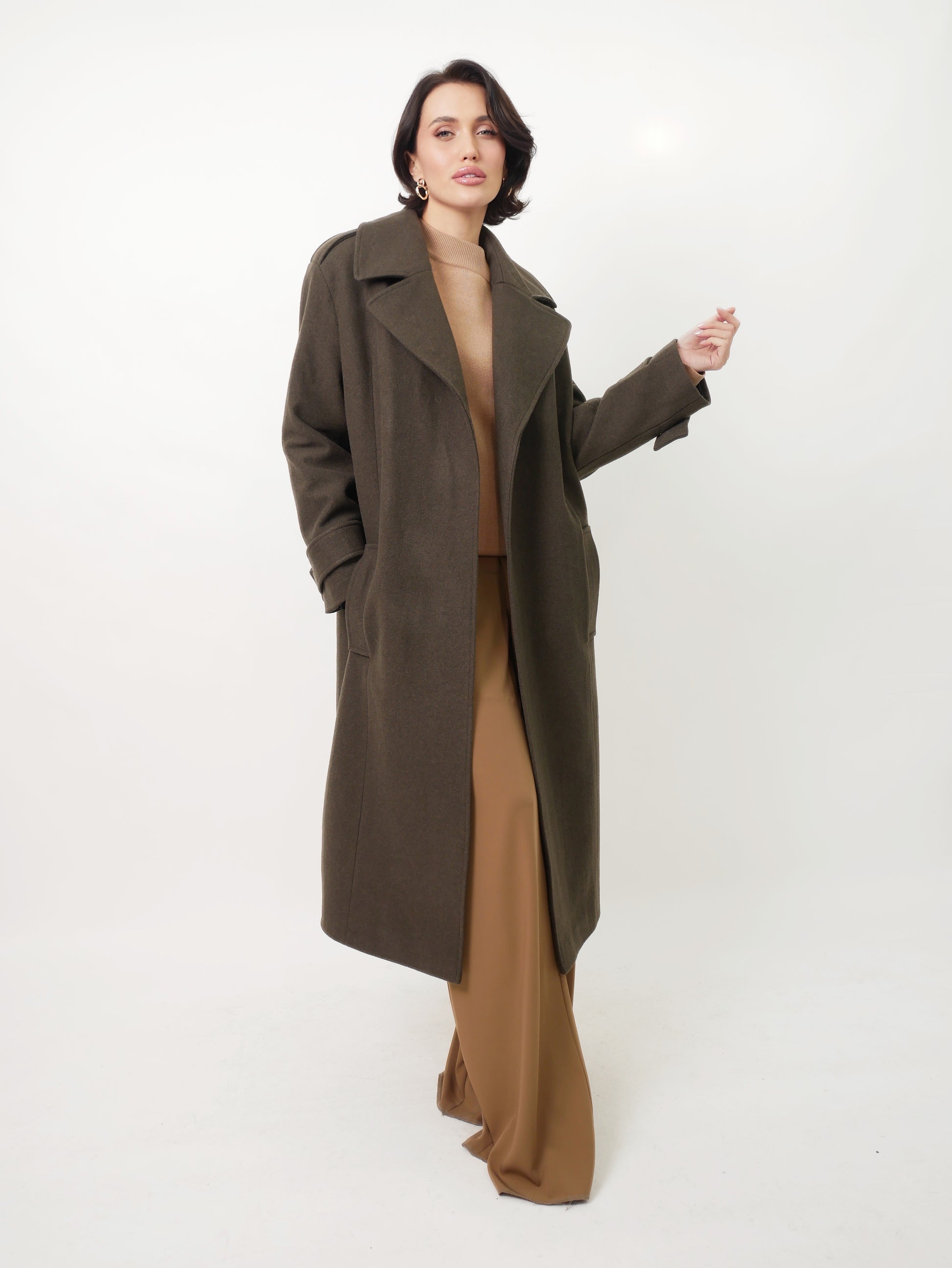 Kalhoty "Pallazzo" taupe