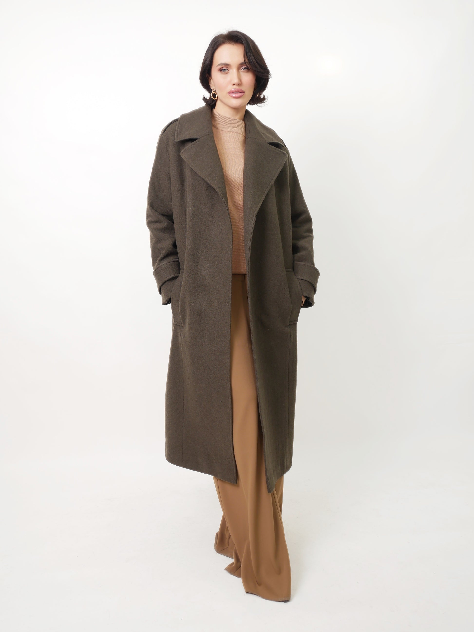 Kalhoty "Pallazzo" taupe