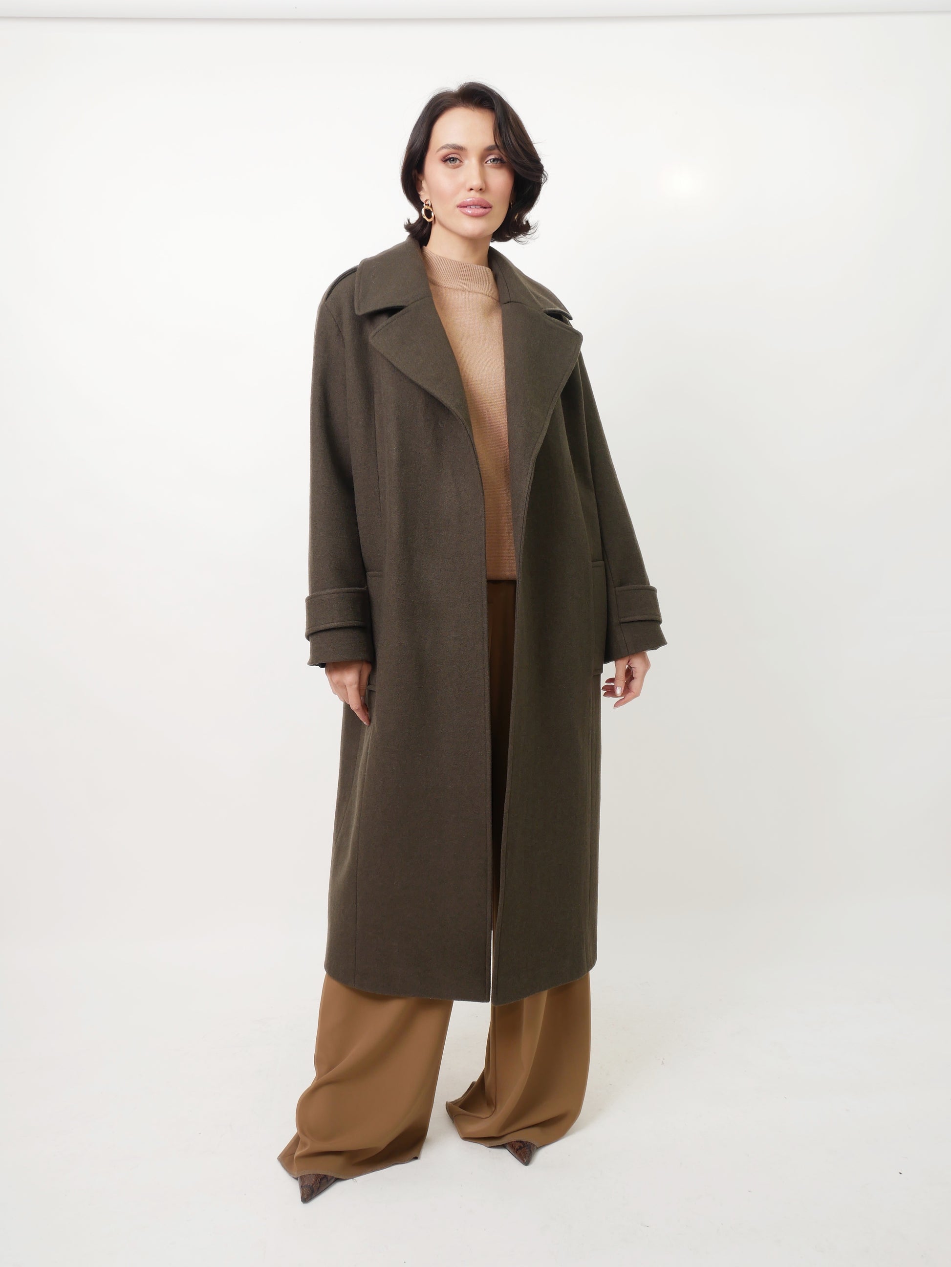 Kalhoty "Pallazzo" taupe