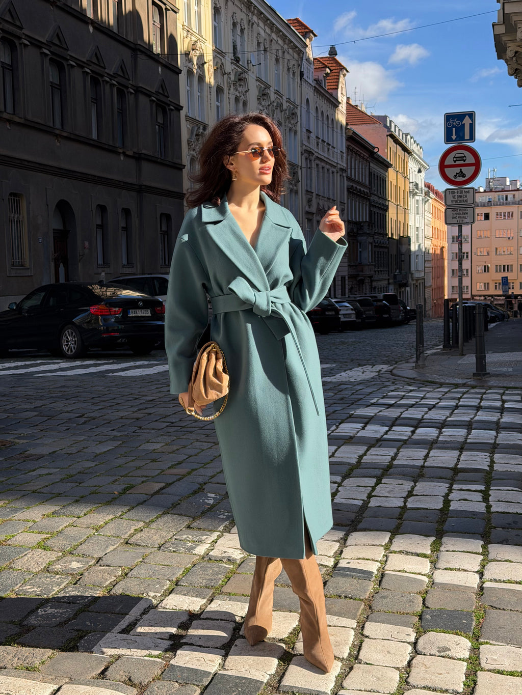 Kabát "Oversized" cyan