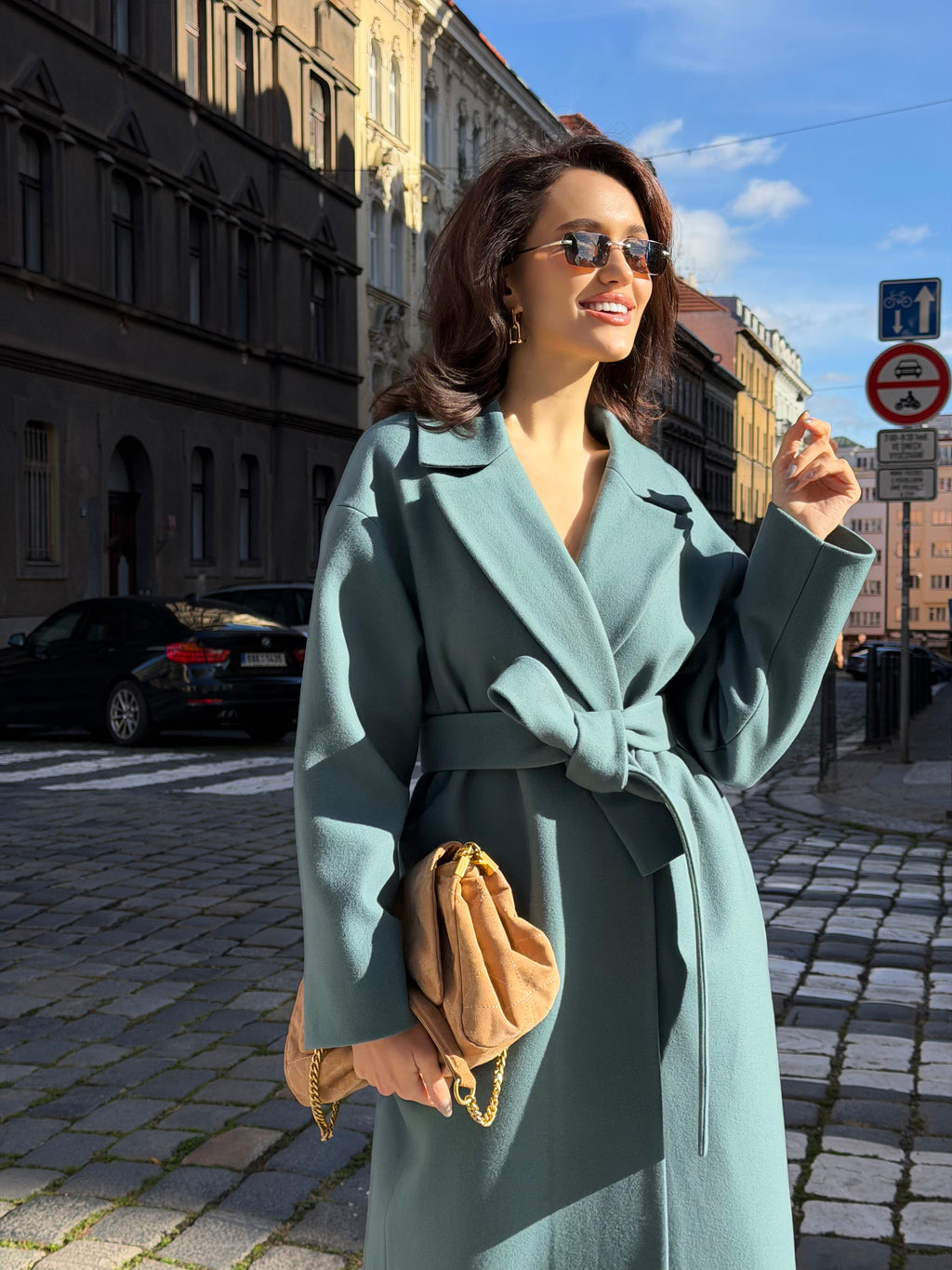 Kabát "Oversized" cyan