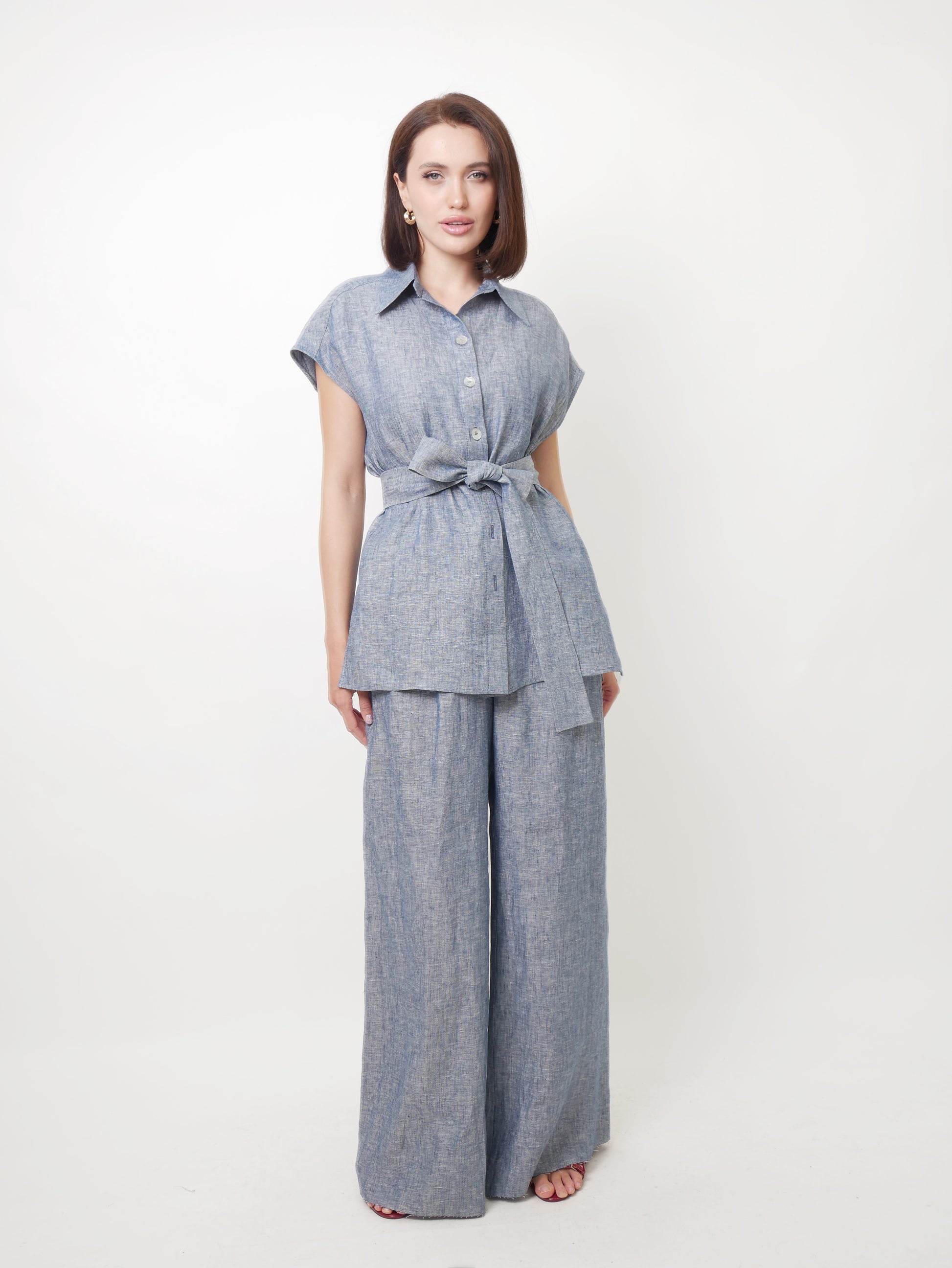 Kalhoty "Len premium" navy