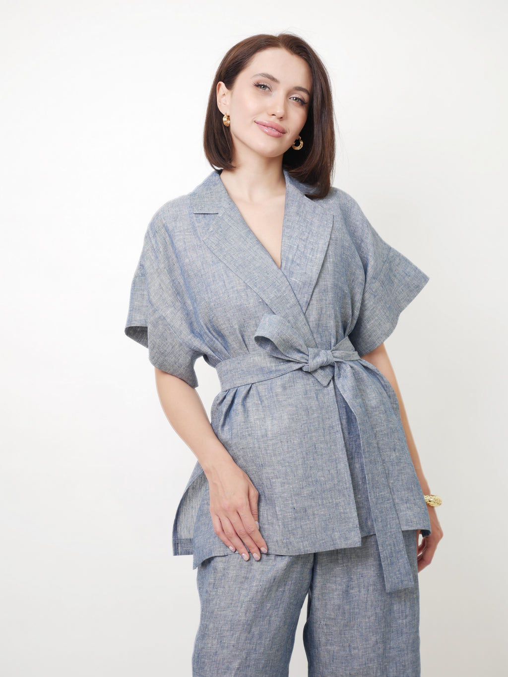 Kalhoty "Len premium" navy