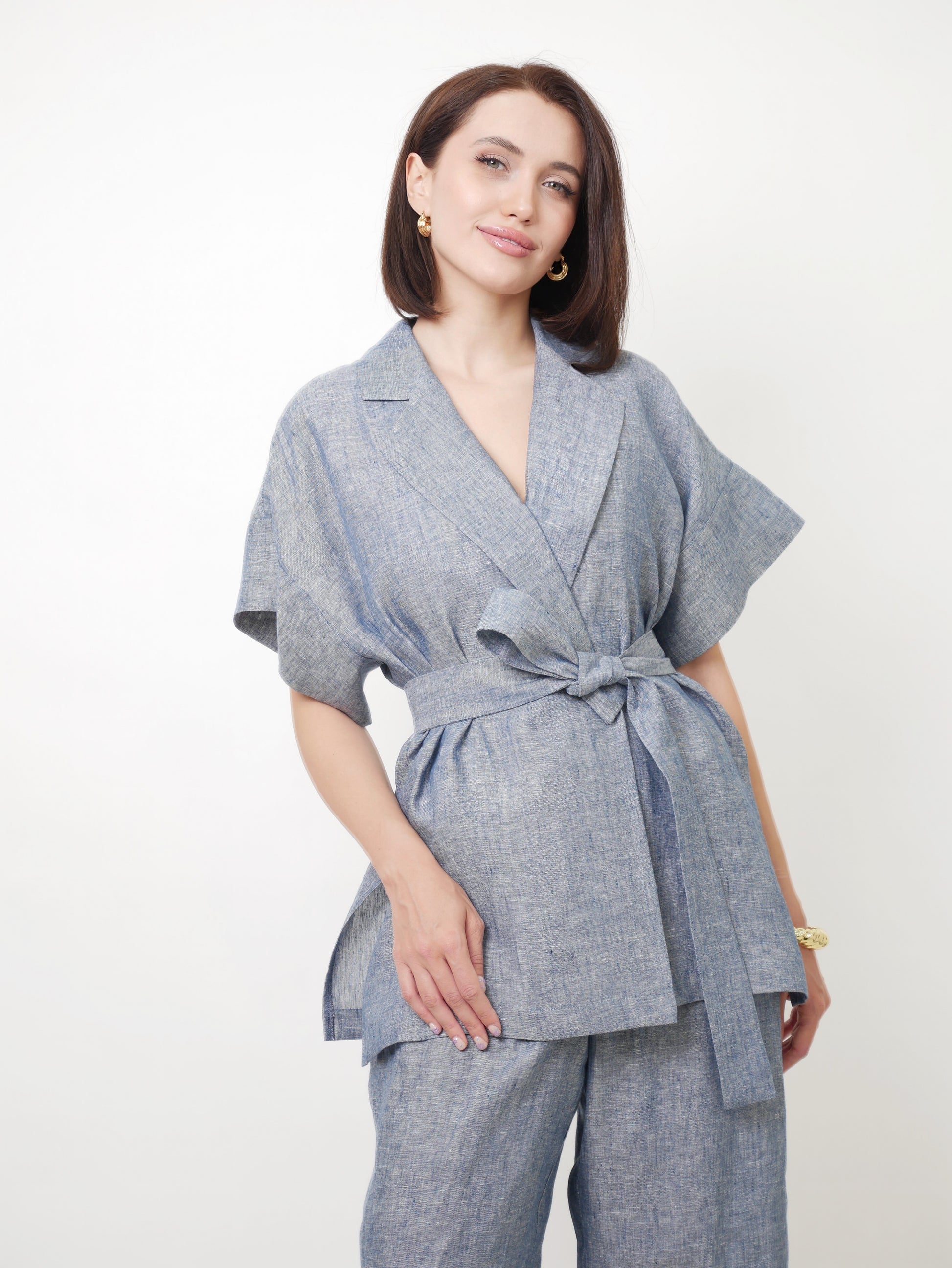Kalhoty "Len premium" navy
