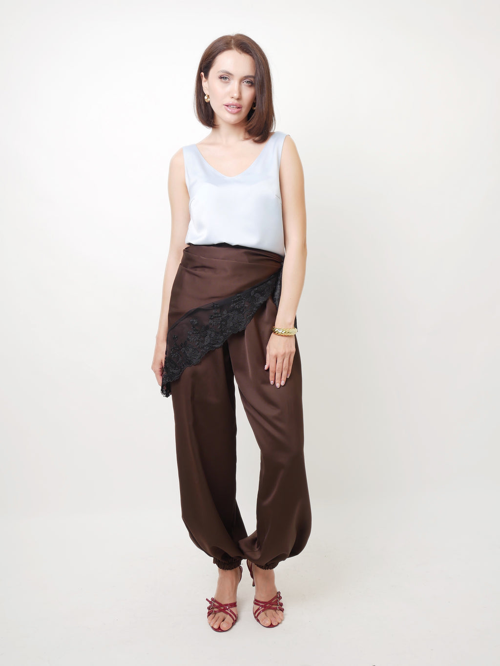 Kalhoty "Silky" dark chocolate