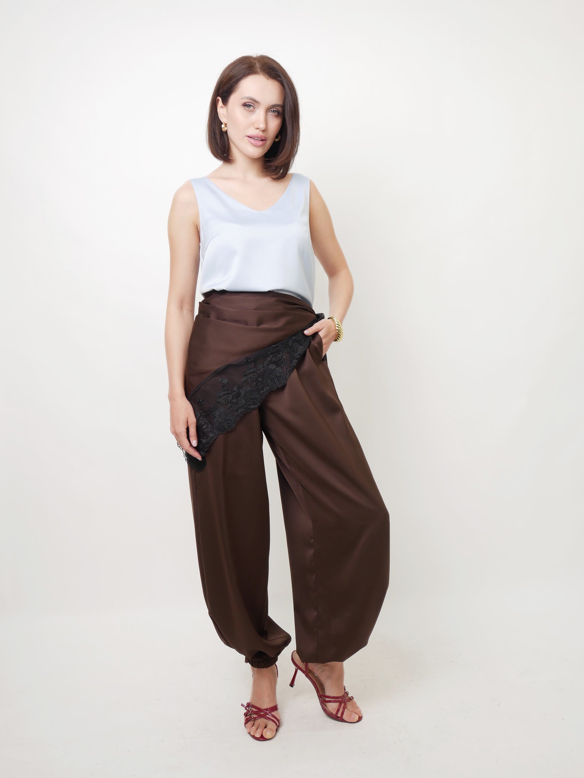 Šatek "Lace" dark brown