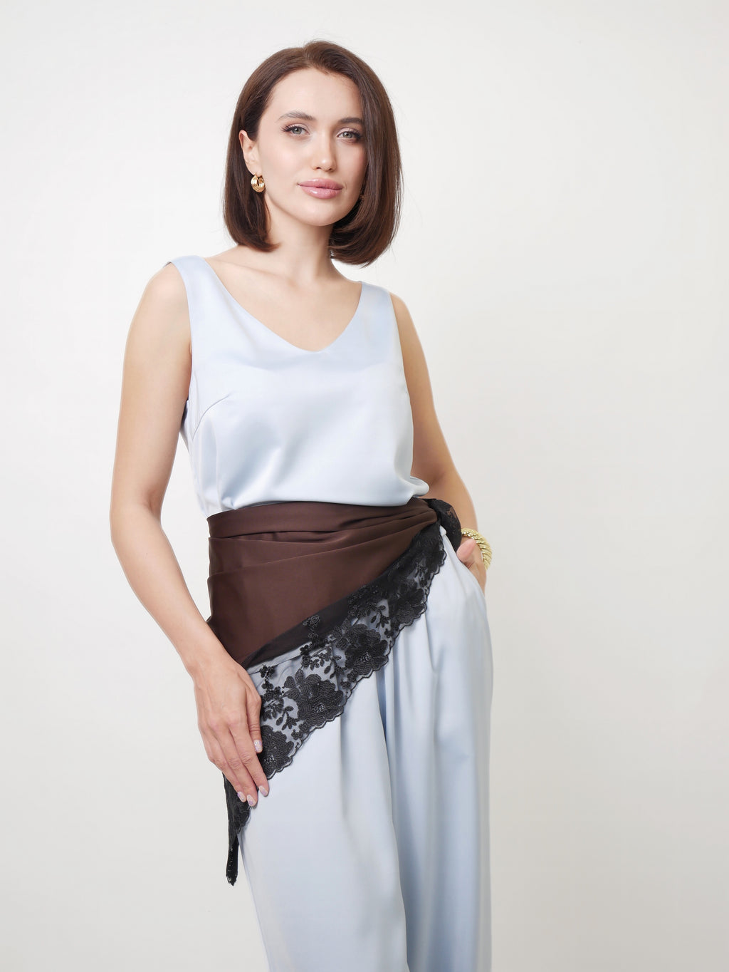 Šatek "Lace" dark brown