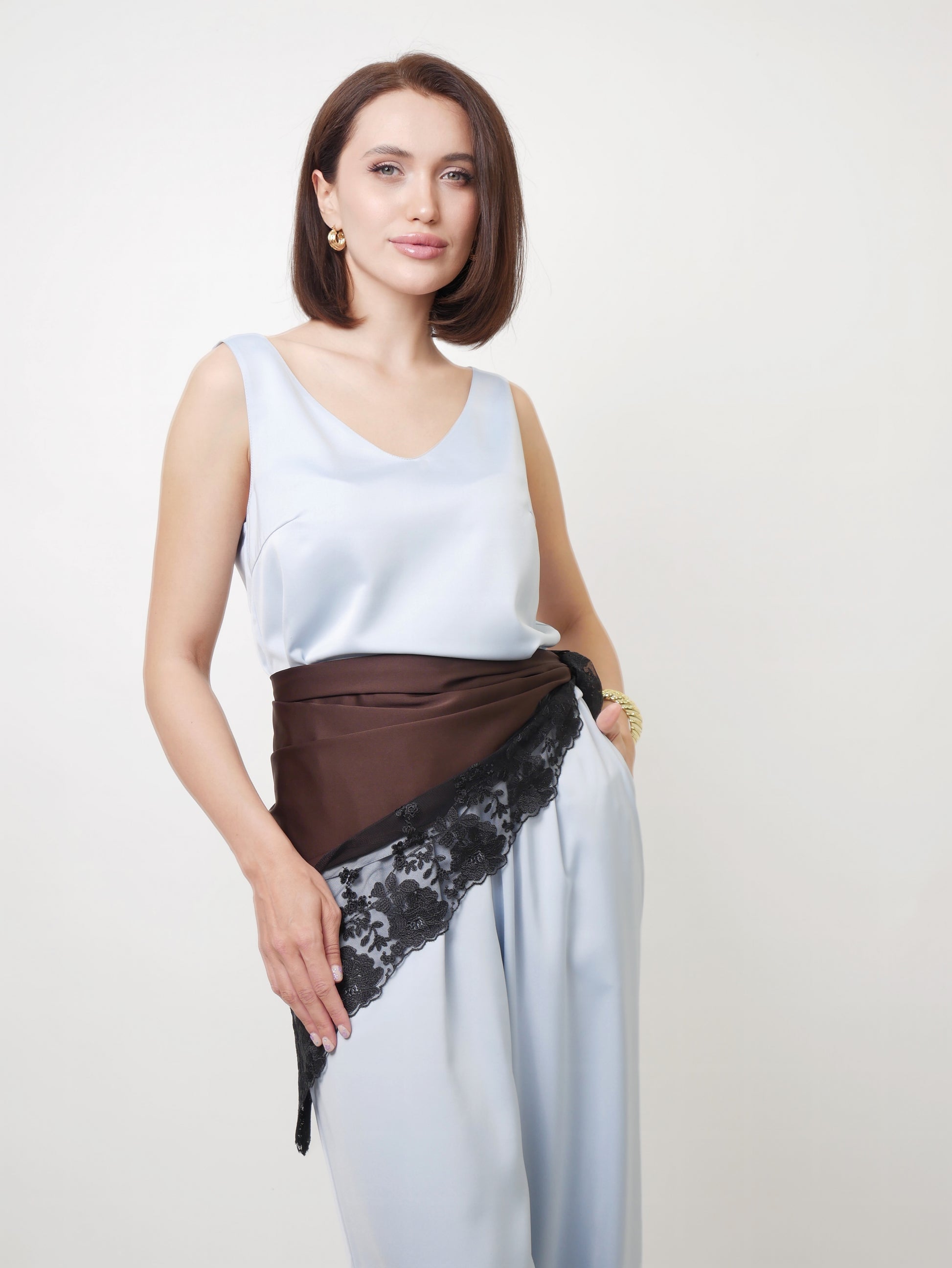 Šatek "Lace" dark brown