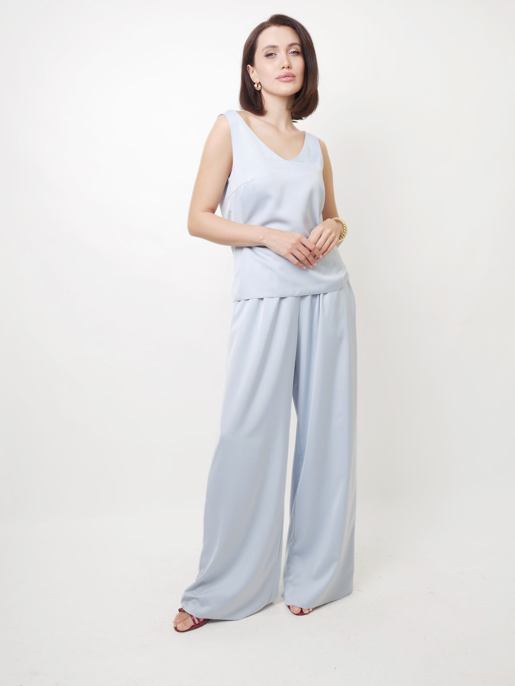 Tílko "V-silky" blue