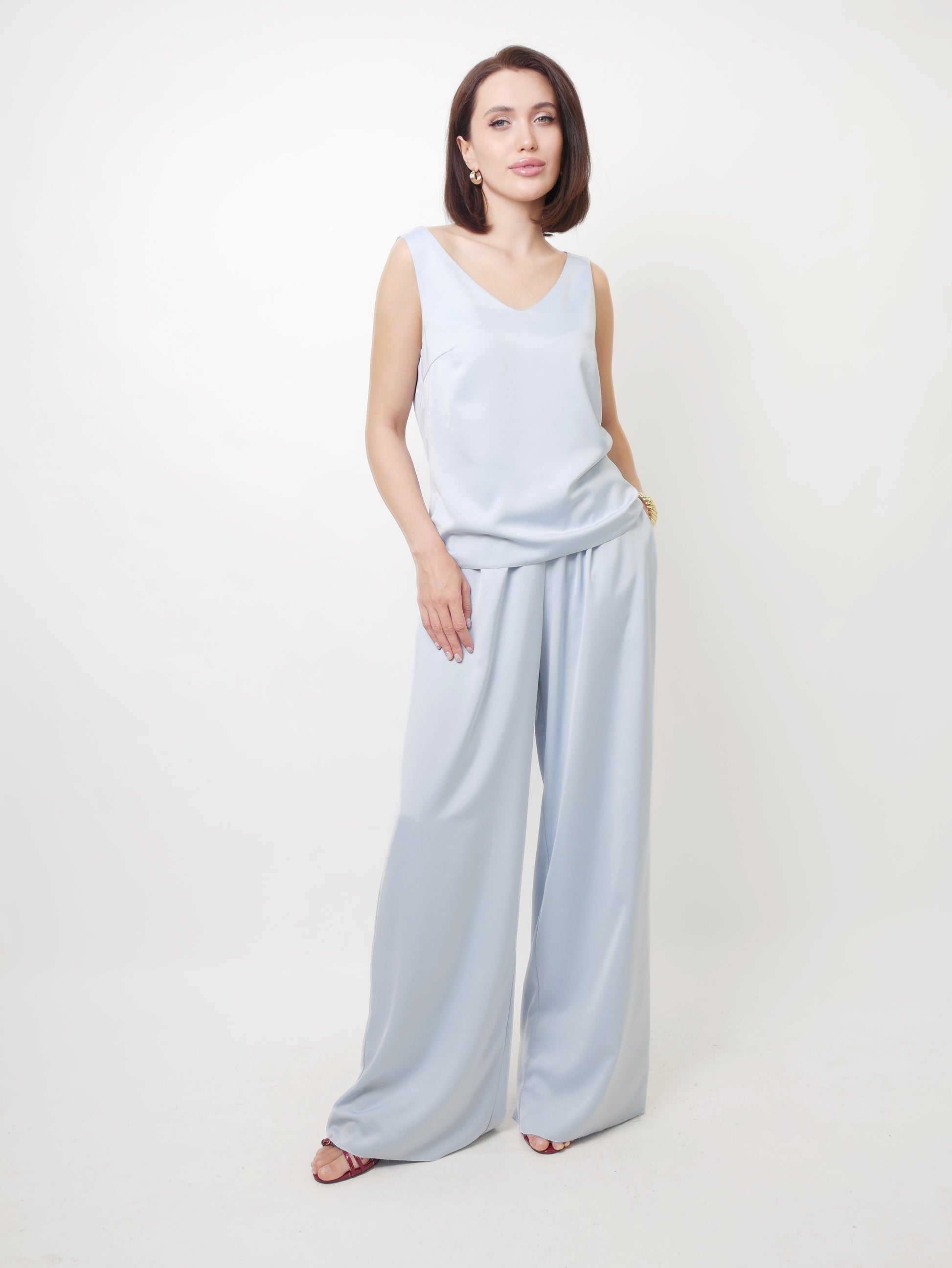 Tílko "V-silky" blue