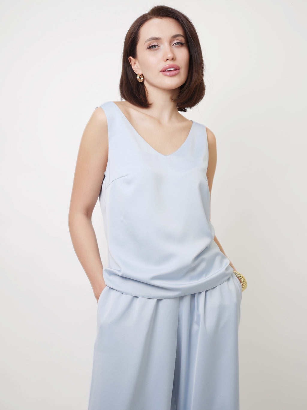 Kalhoty "Silky straight" blue