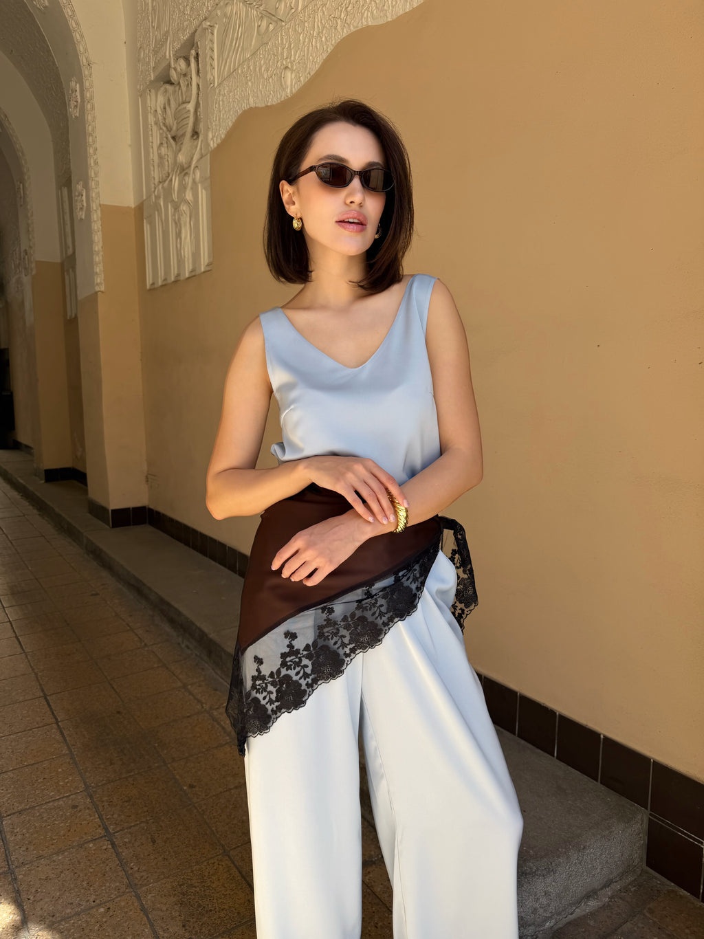 Kalhoty "Silky straight" blue