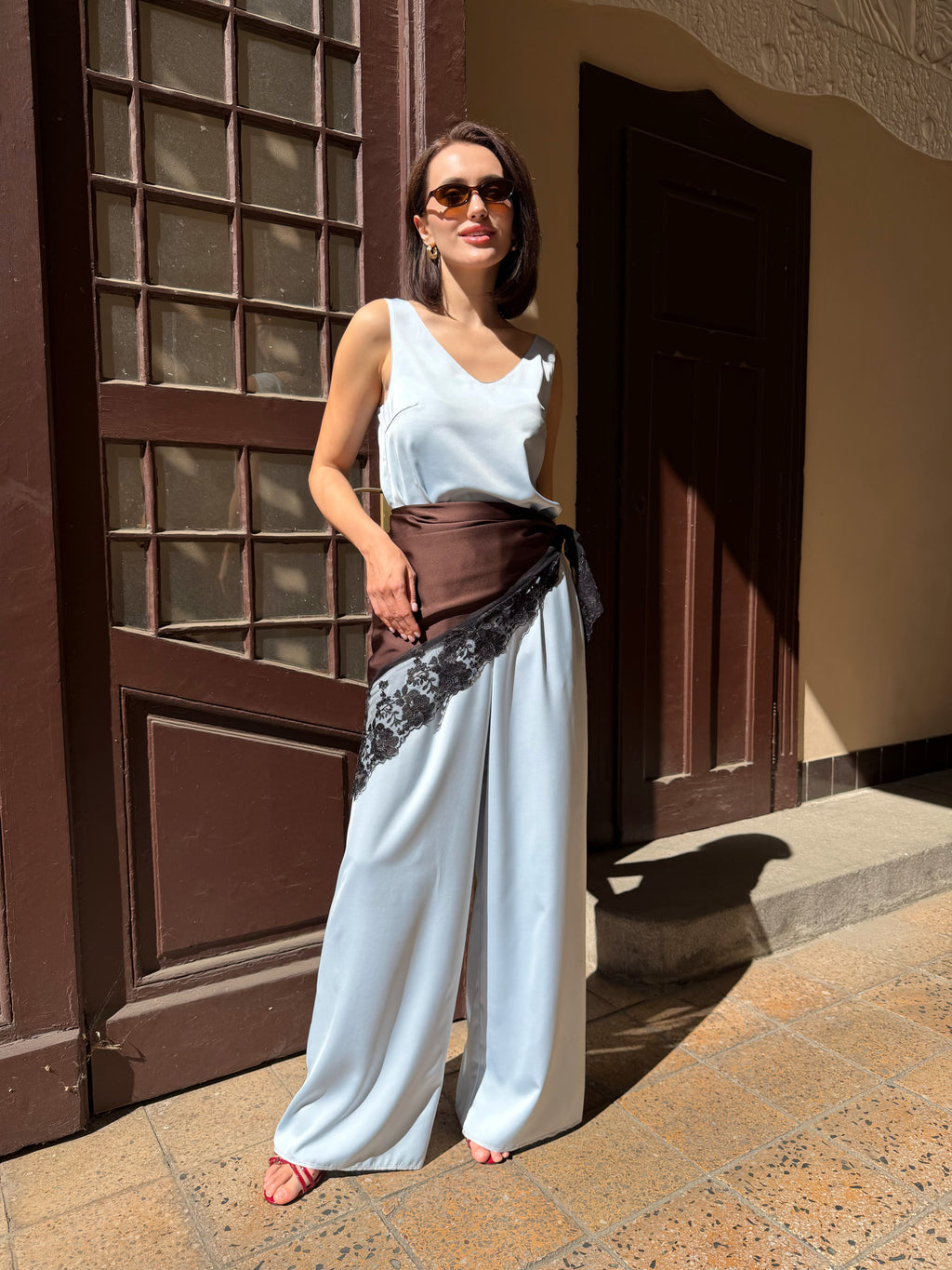 Tílko "V-silky" blue