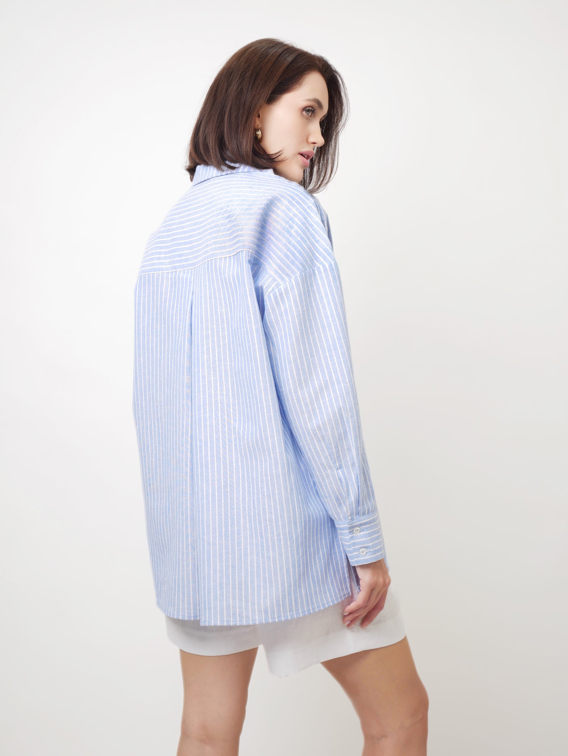 Košile oversized "Stripes" sky blue