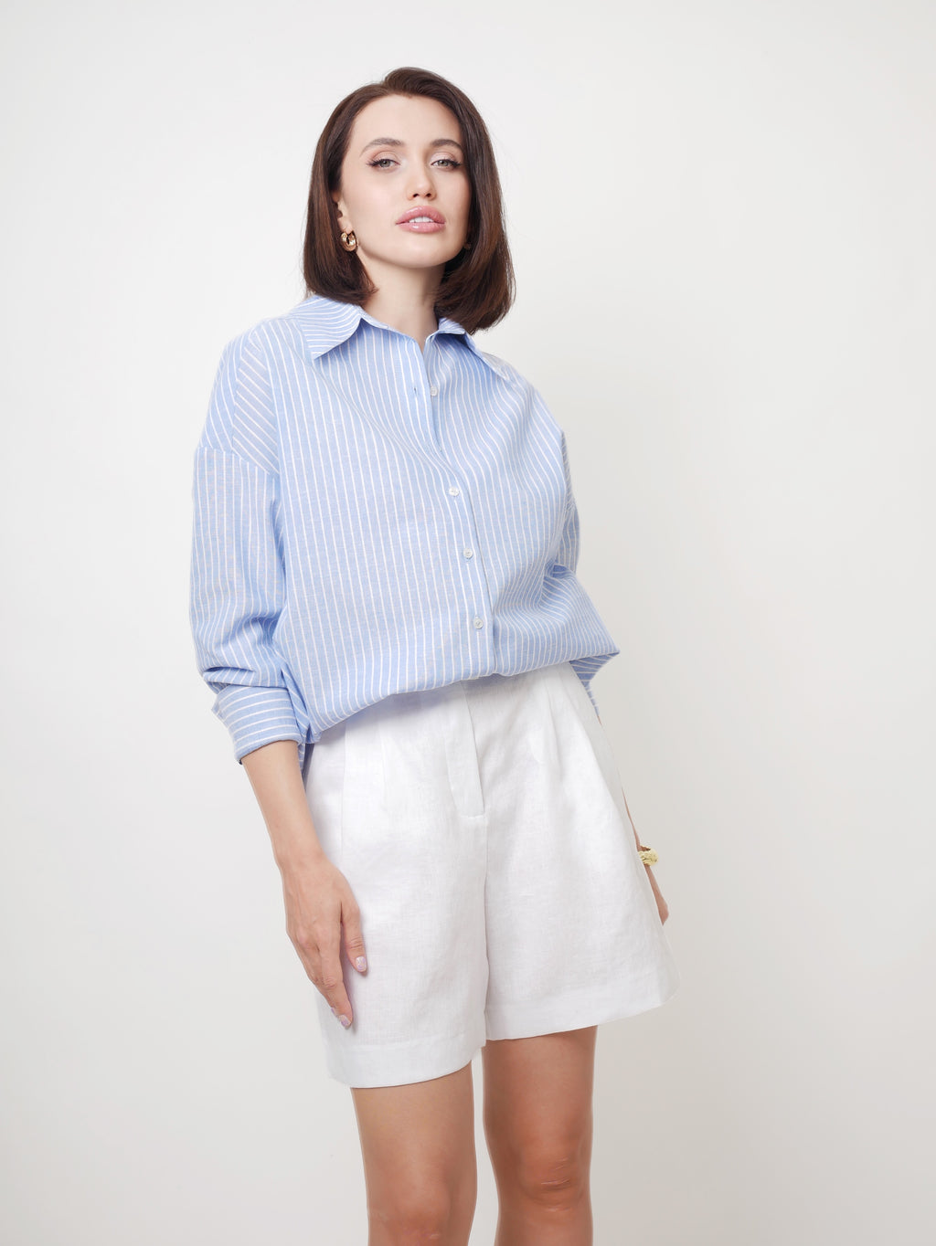 Košile oversized "Stripes" sky blue