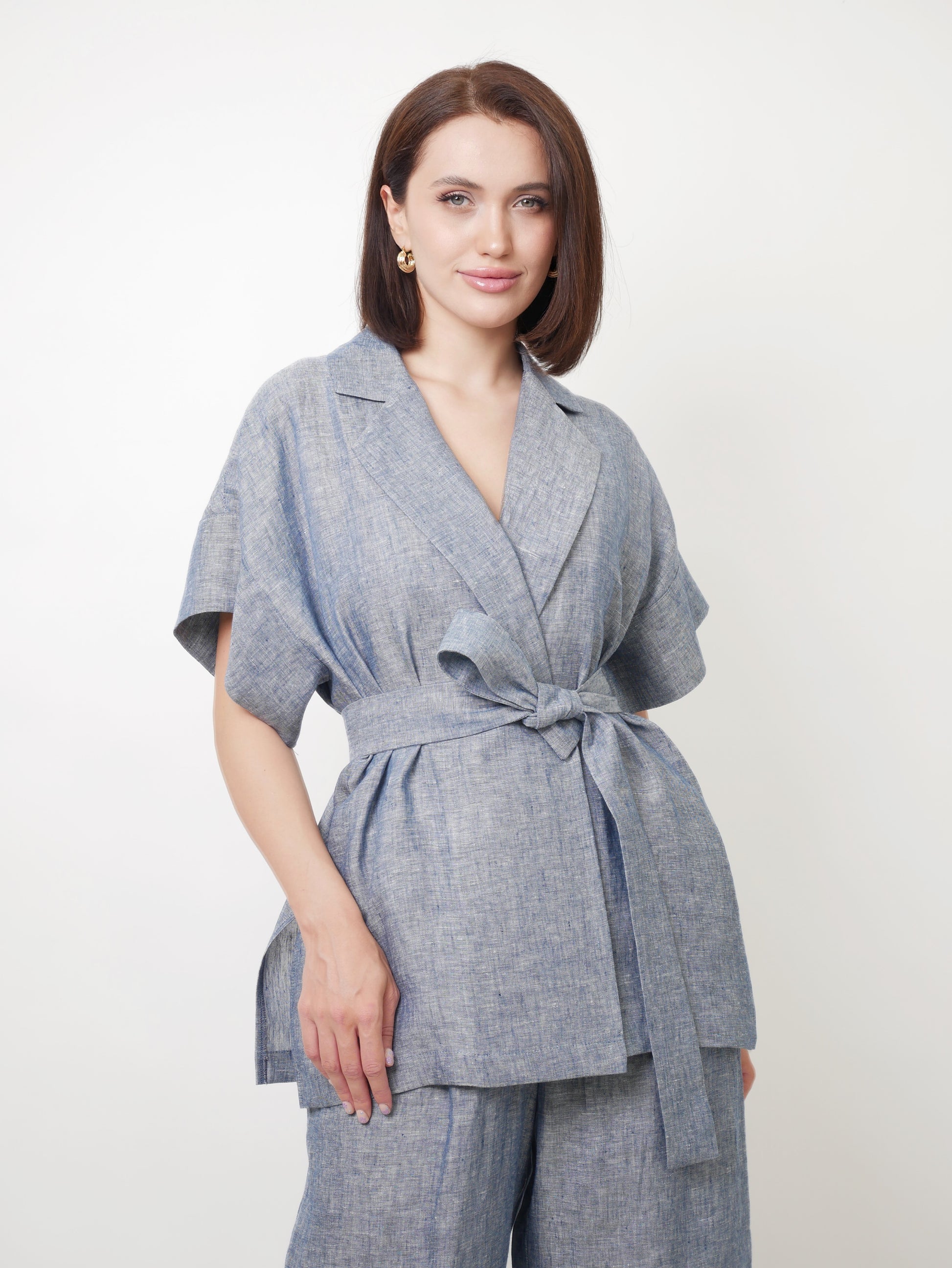 Kalhoty "Len premium" navy