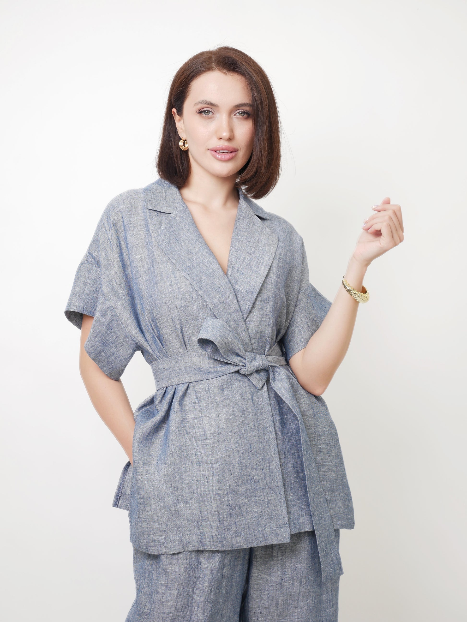 Kalhoty "Len premium" navy
