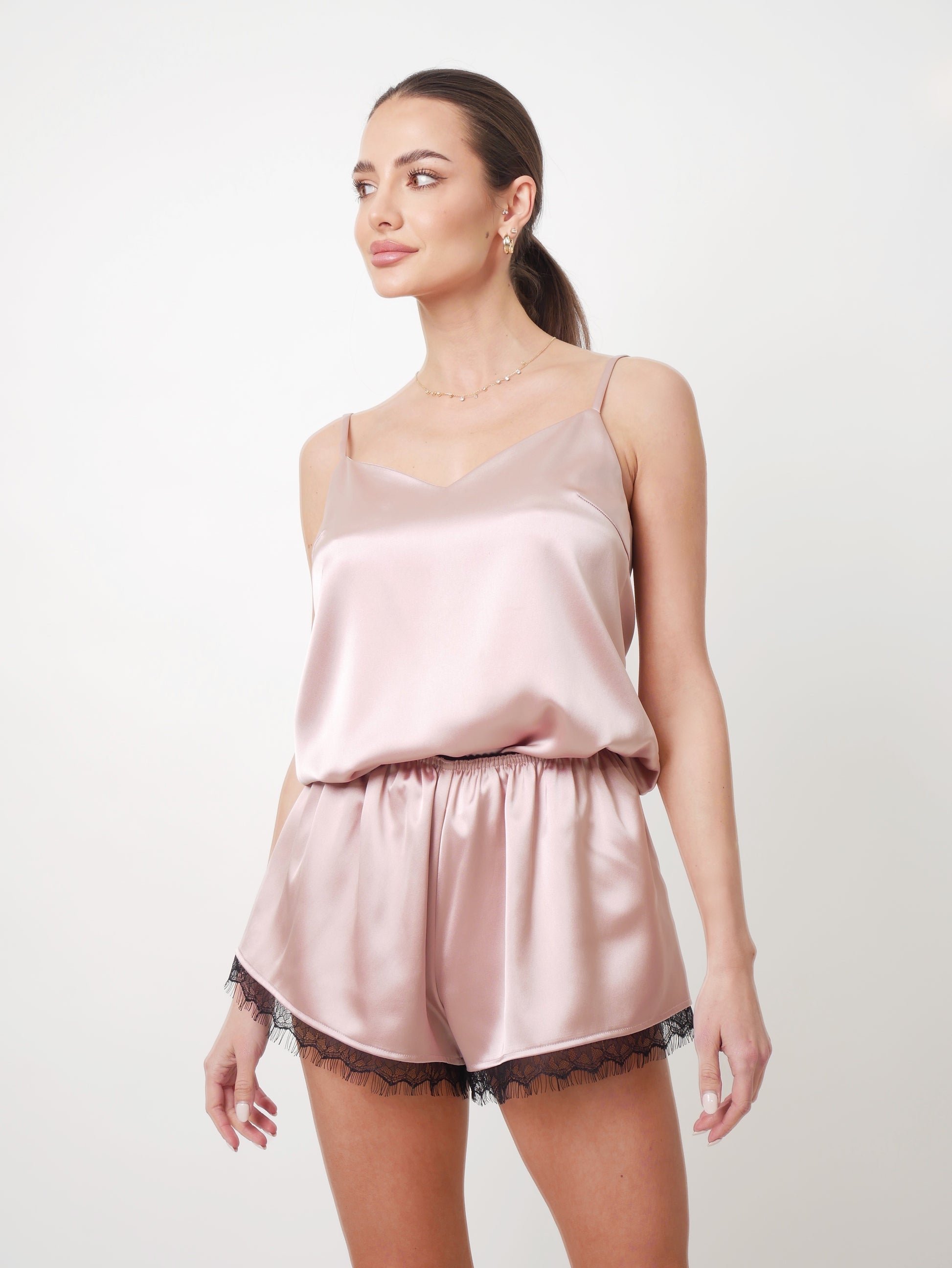 Pyžamo "Satén" pudrově růžová