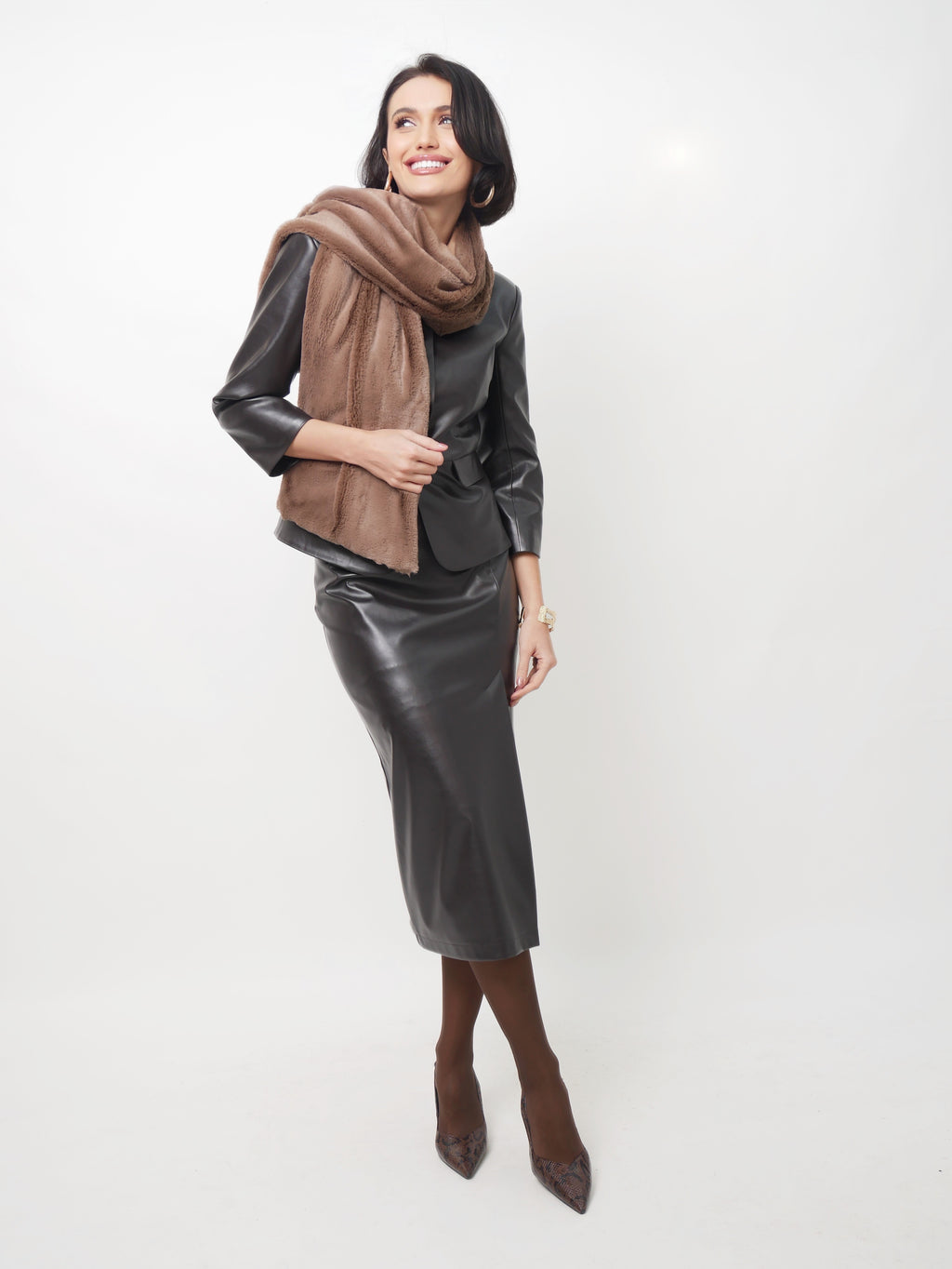 Šála "Eco fur" taupe