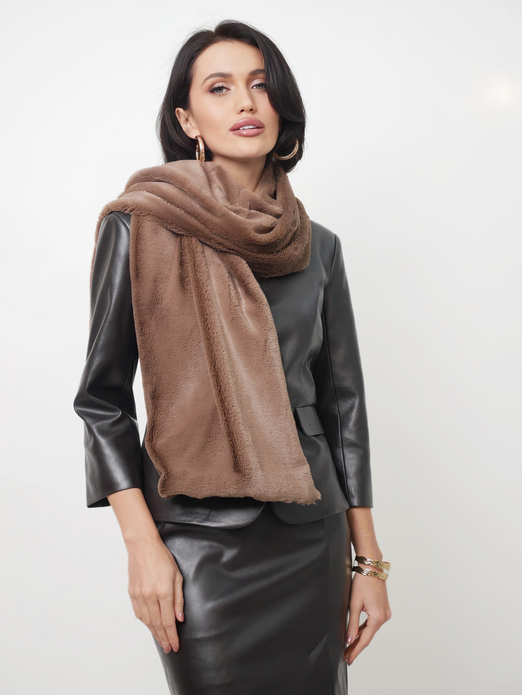 Šála "Eco fur" taupe